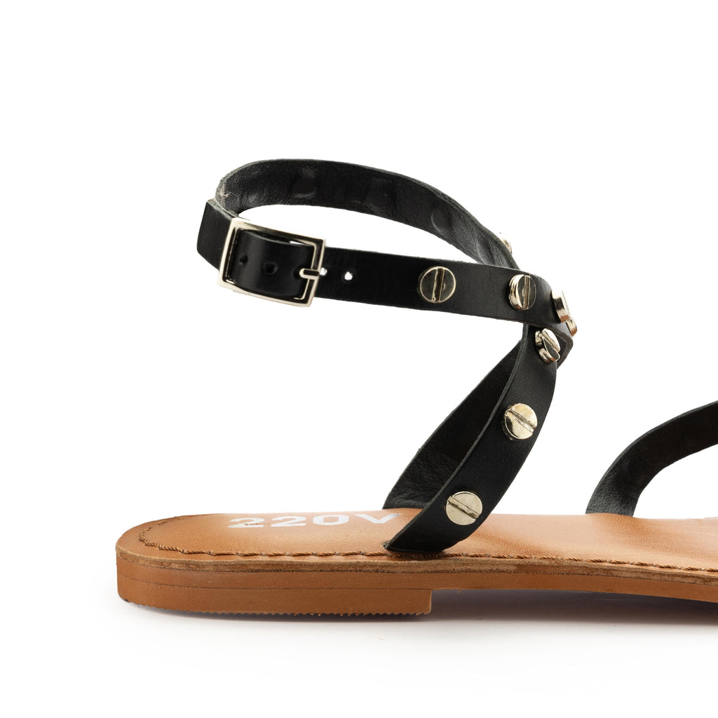 Sandalia plana negro con hebilla MILBA de 220V - MILBA-20-5.jpg