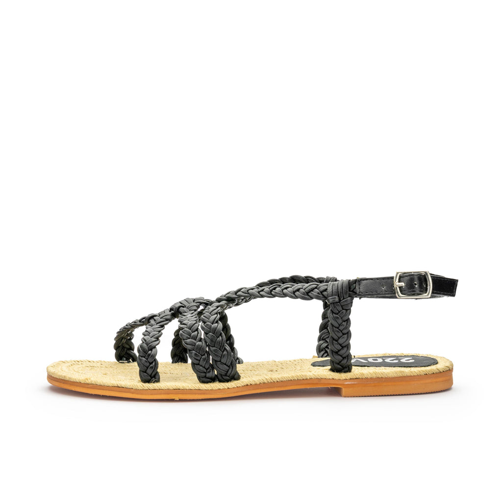 Sandalia plana negro con hebilla DELMA de 220V - DELMA-20-1.jpg