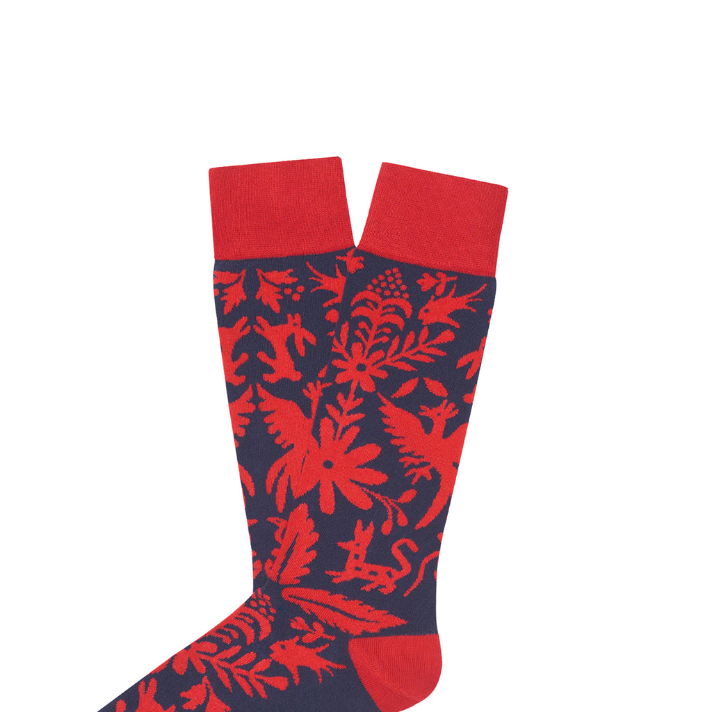 Calcetín corto azul/rojo OTOMI de Jimmy Lion - OTOMI-386-3.jpg