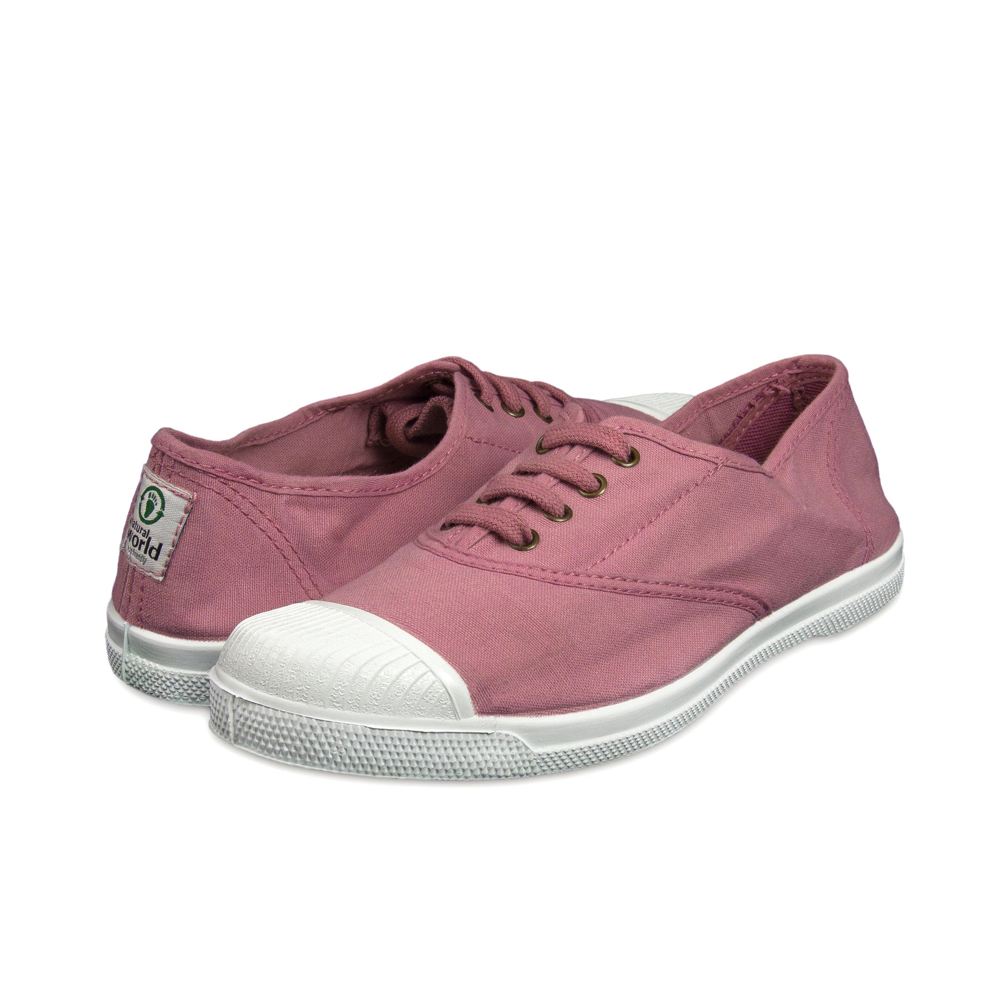 Zapatilla rosa con cordón y elástico LONA102 Natural World - LONA102-10-2.jpg