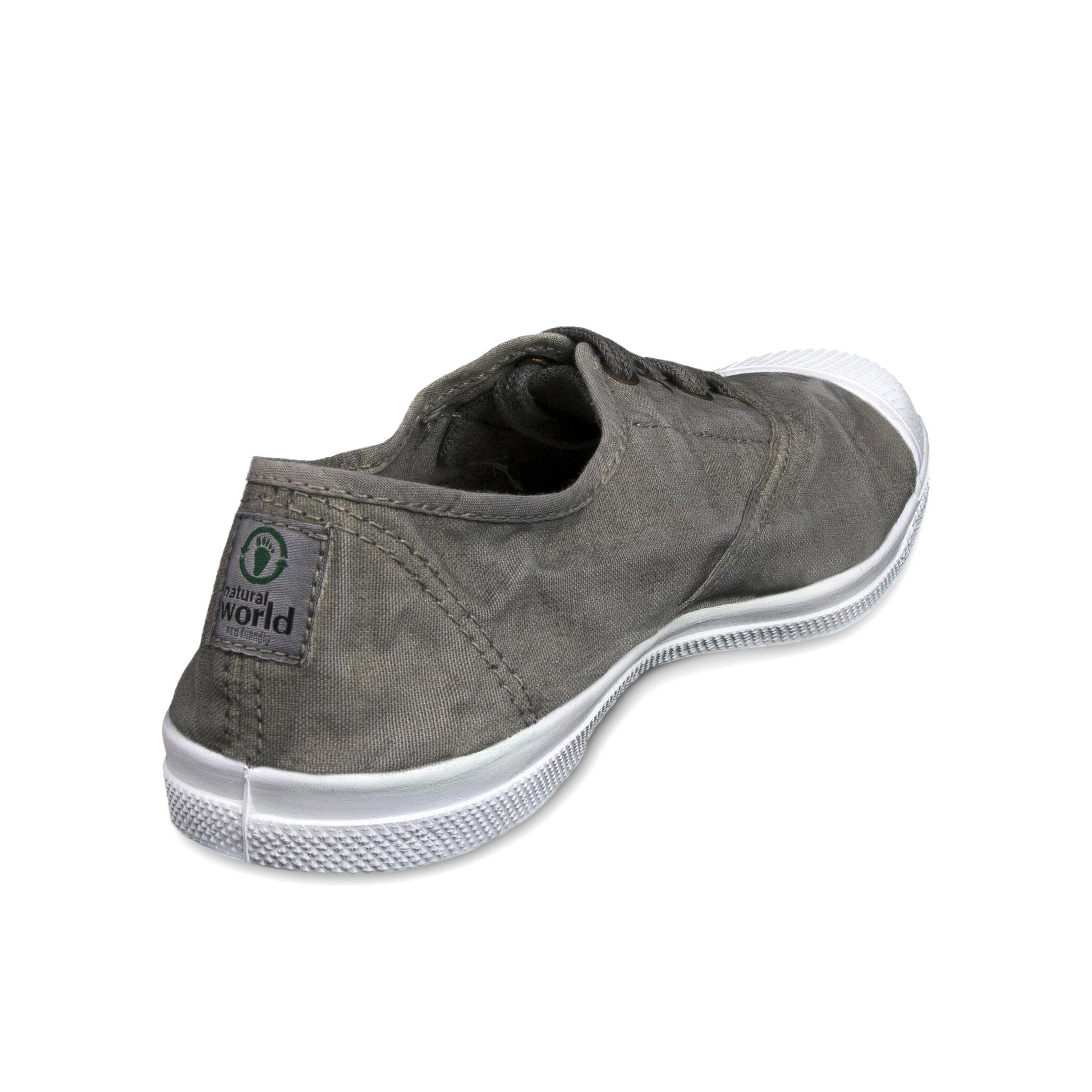 Zapatilla gris de cordón y elástico LONA102 Natural World - LONA102-131-3.jpg