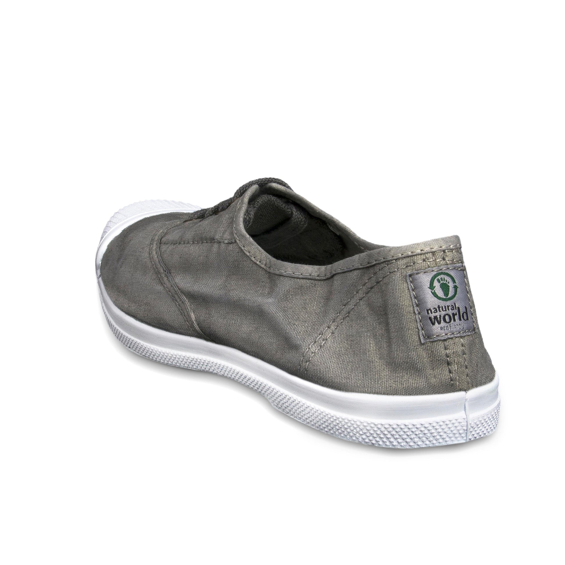 Zapatilla gris de cordón y elástico LONA102 Natural World - LONA102-131-4.jpg