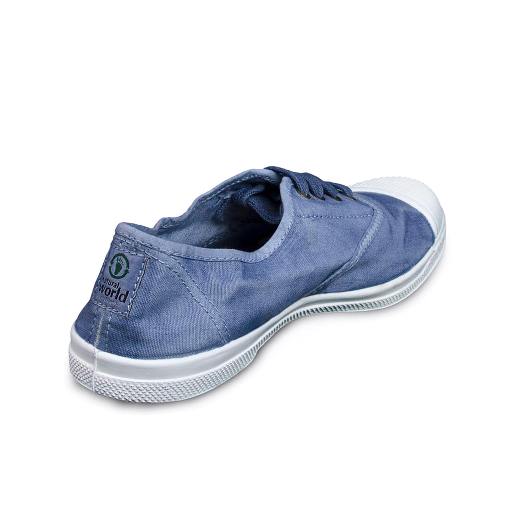 Zapatilla celeste de cordón y elástico LONA102 Natural World - LONA102-206-3.jpg