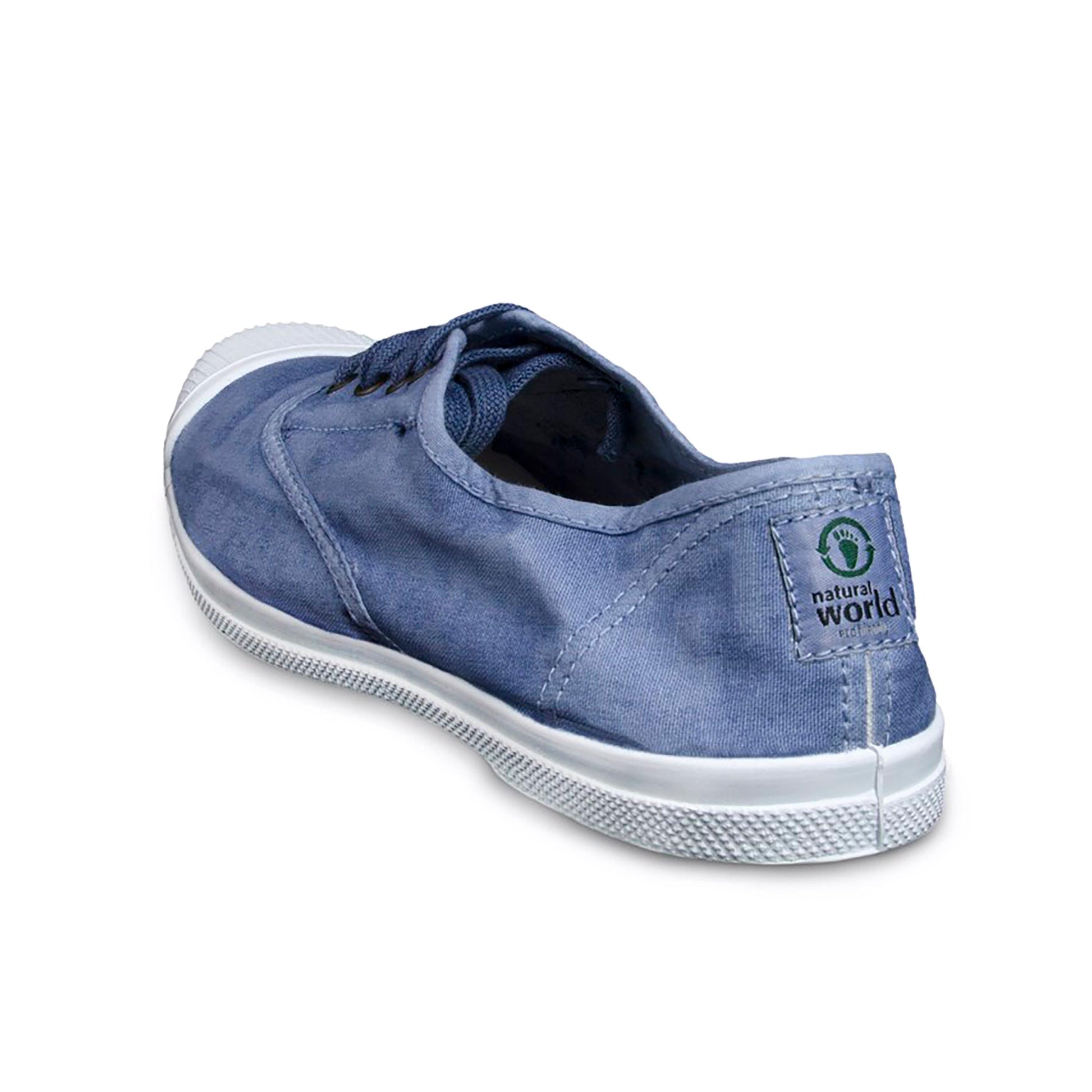 Zapatilla celeste de cordón y elástico LONA102 Natural World - LONA102-206-4.jpg