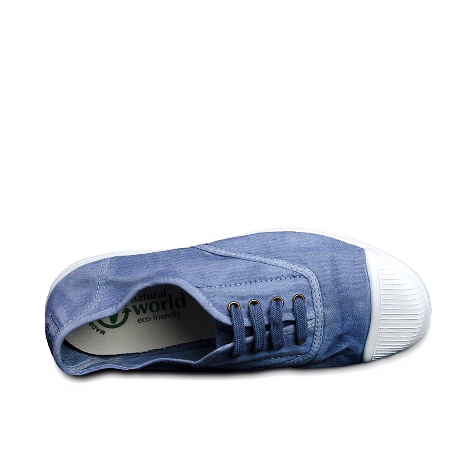 Zapatilla celeste de cordón y elástico LONA102 Natural World - LONA102-206-6.jpg