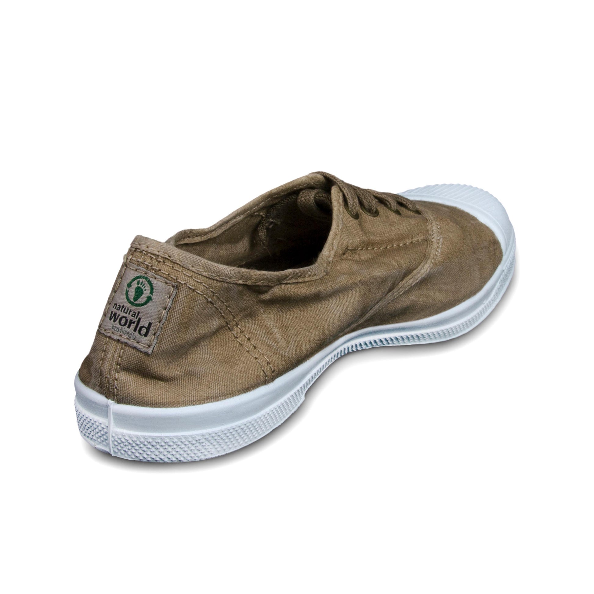 Zapatilla beige de cordón y elástico LONA102 Natural World - LONA102-129-3.jpg