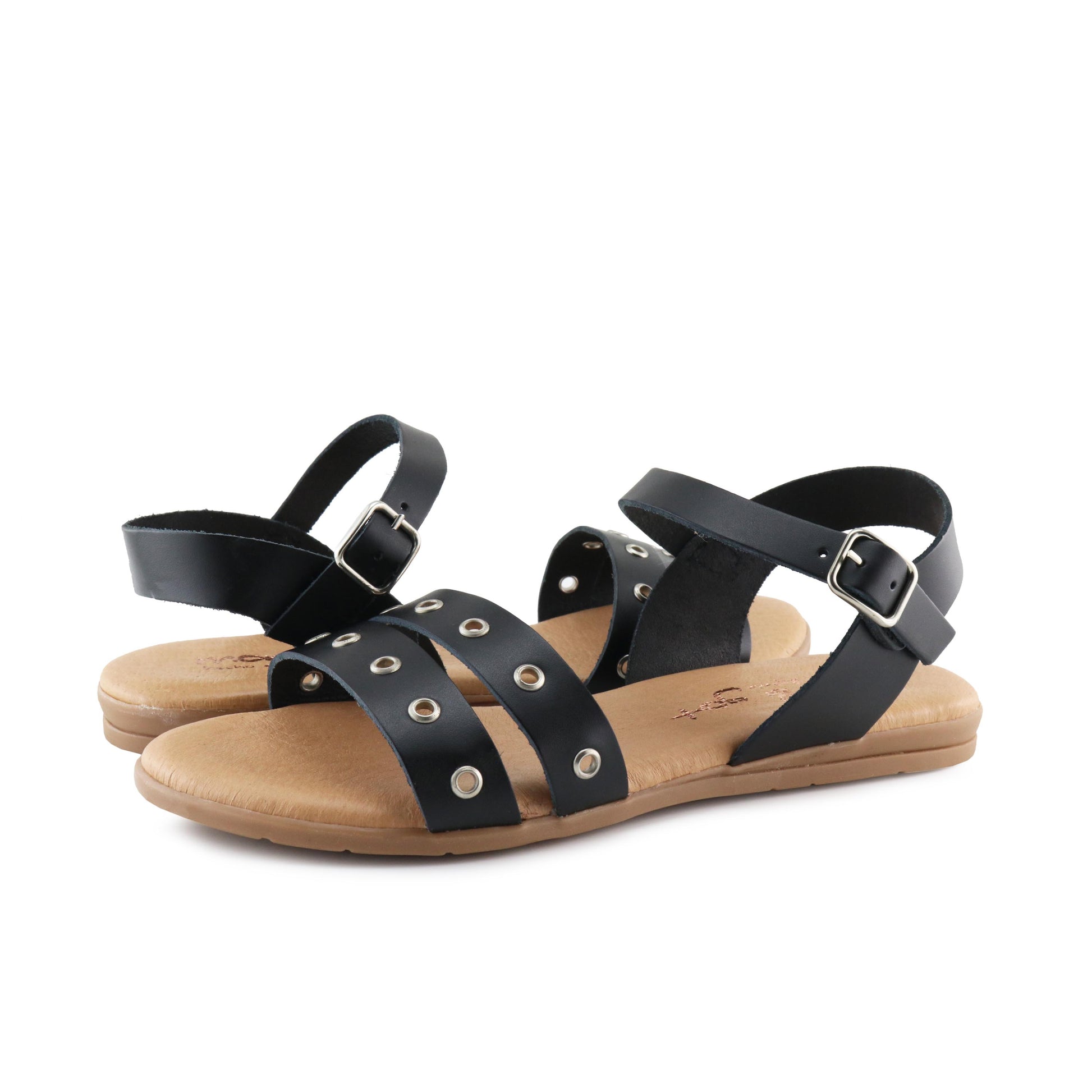 Sandalia plana negro con hebilla 1071 de Pepa & Cris - 1071-20-2.jpg