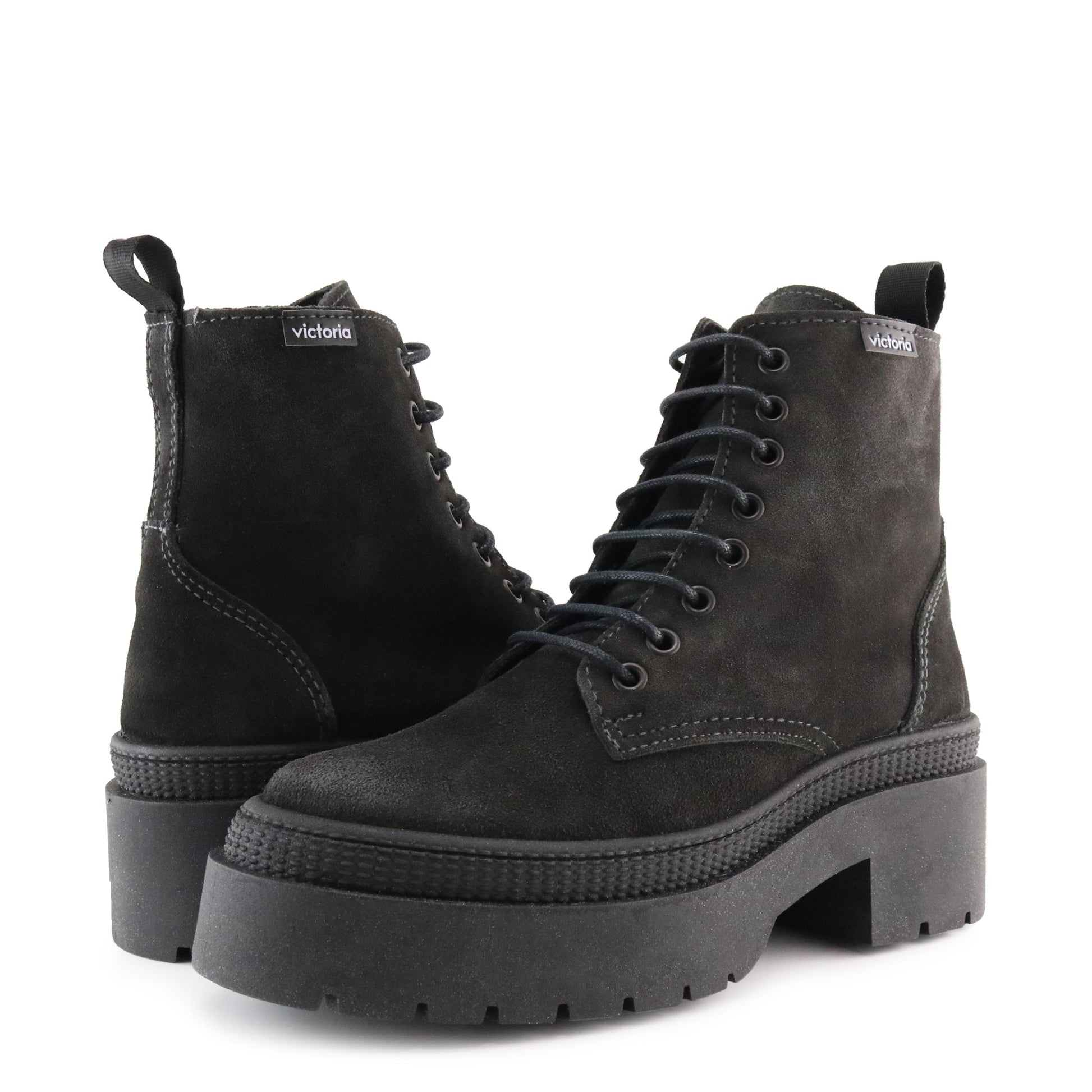 Bota con tacón antracita con cordón 1110103 de Victoria - 1110103-160-2.jpg