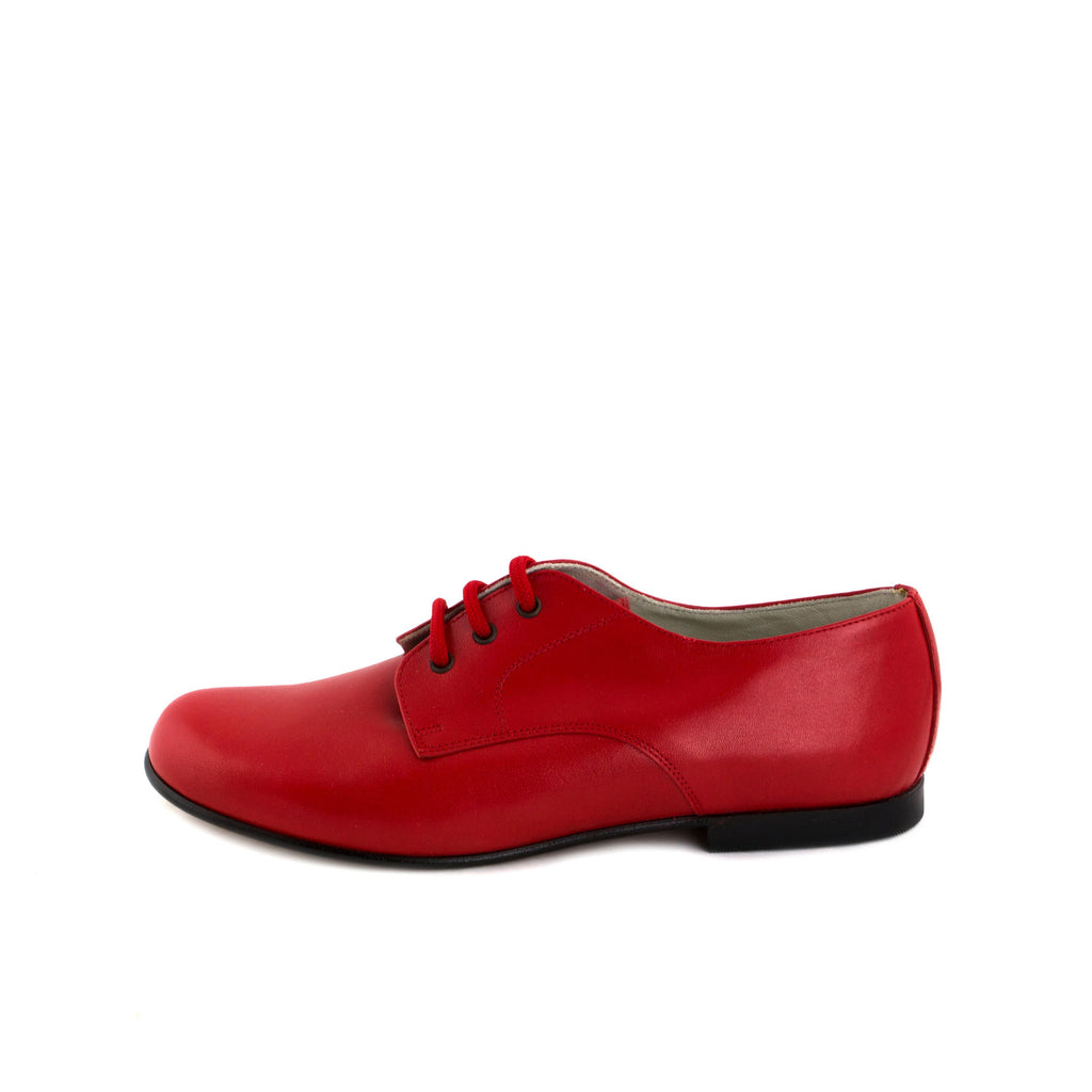 Blucher liso elegante rojo con cordón S141-00 Jeromín - S141-00-11-1.jpg