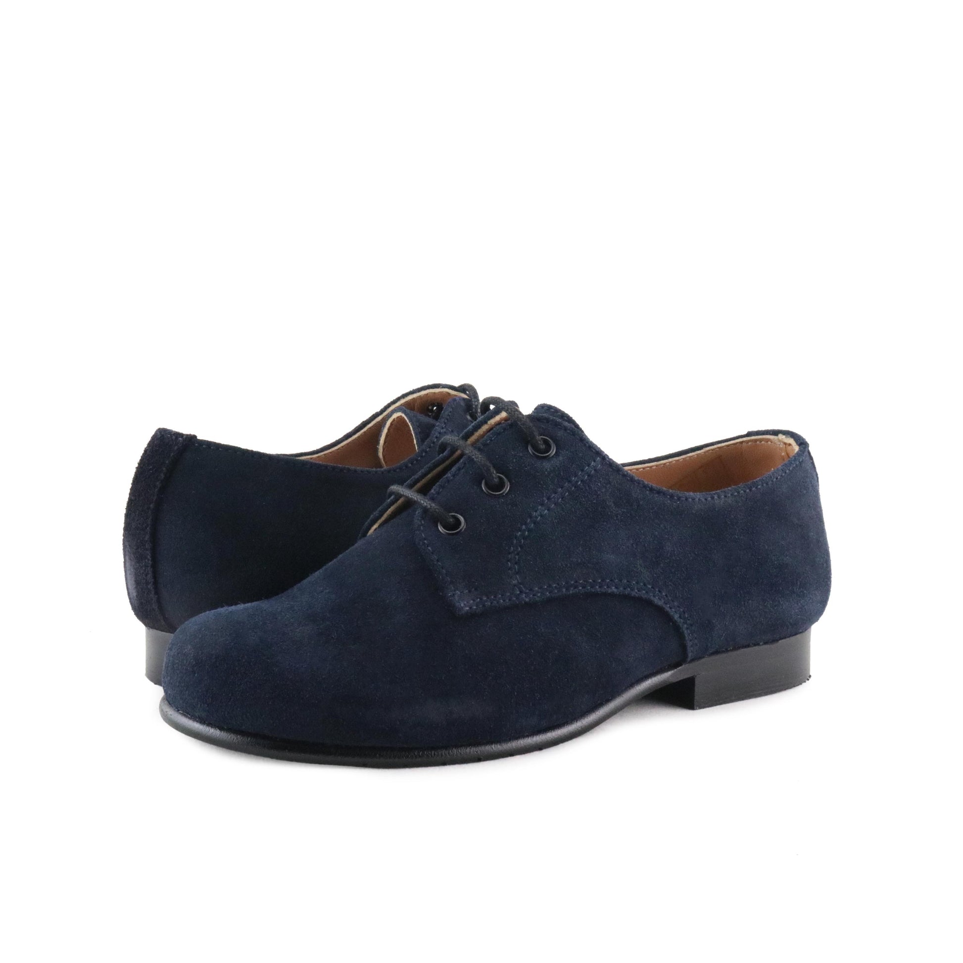 Blucher liso elegante ante azul con cordón 141-00 Jeromín - 141-00-27C-2.jpg