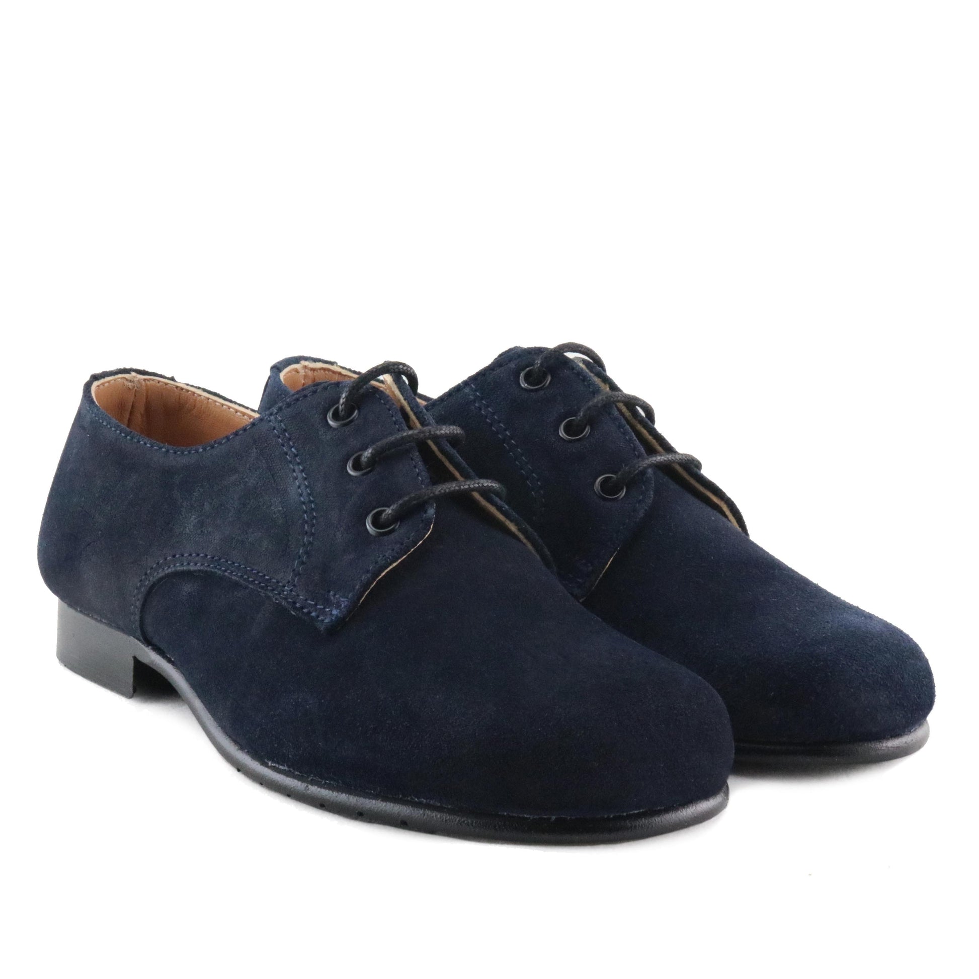 Blucher liso elegante ante azul con cordón 141-00 Jeromín - 141-00-27C-5.jpg