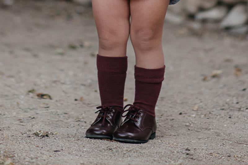 Blucher liso flo burdeos oscuro con cordón 141-00 Jeromín - Zapato ingles piel burdeos oscuro brillante Jeromín