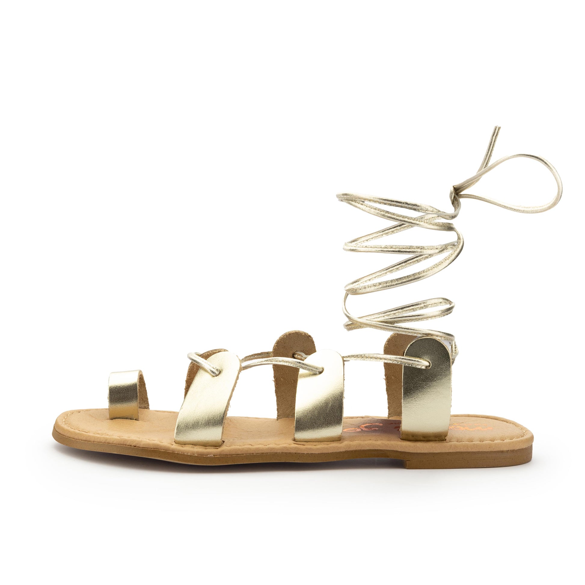 Sandalia plana champán con cintas 1416 de Pepa & Cris - 1416-110-1.jpg