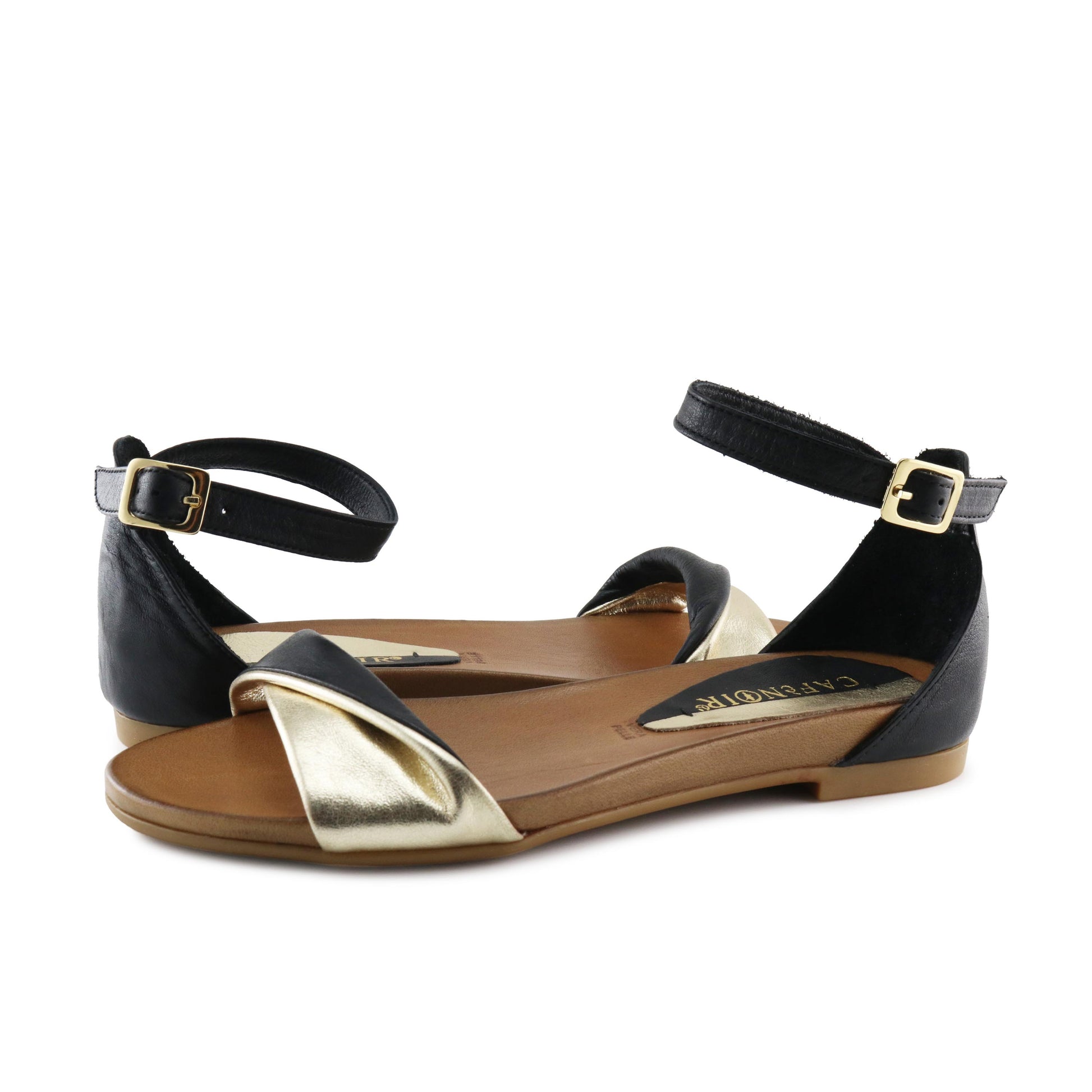 Sandalia plana negro con hebilla GA106 de Café Noir - GA106-20-2.jpg