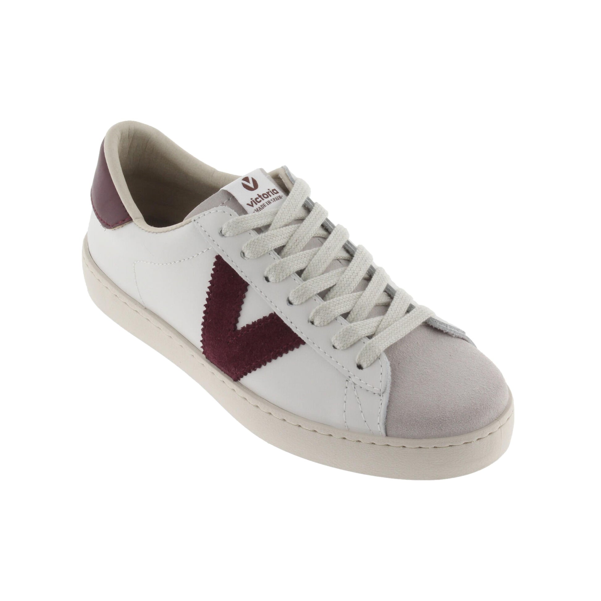 Sneaker blanco/burdeos con cordón 1126142 de Victoria - 1126142-384-3.jpg
