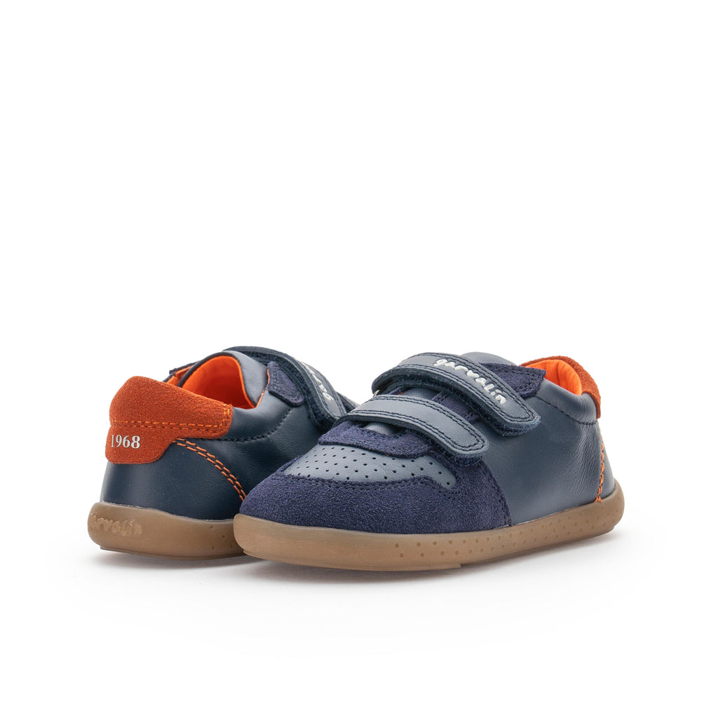 Deportiva barefoot ante azul con velcro 241302 Garvalín - 241302-27-2.jpg