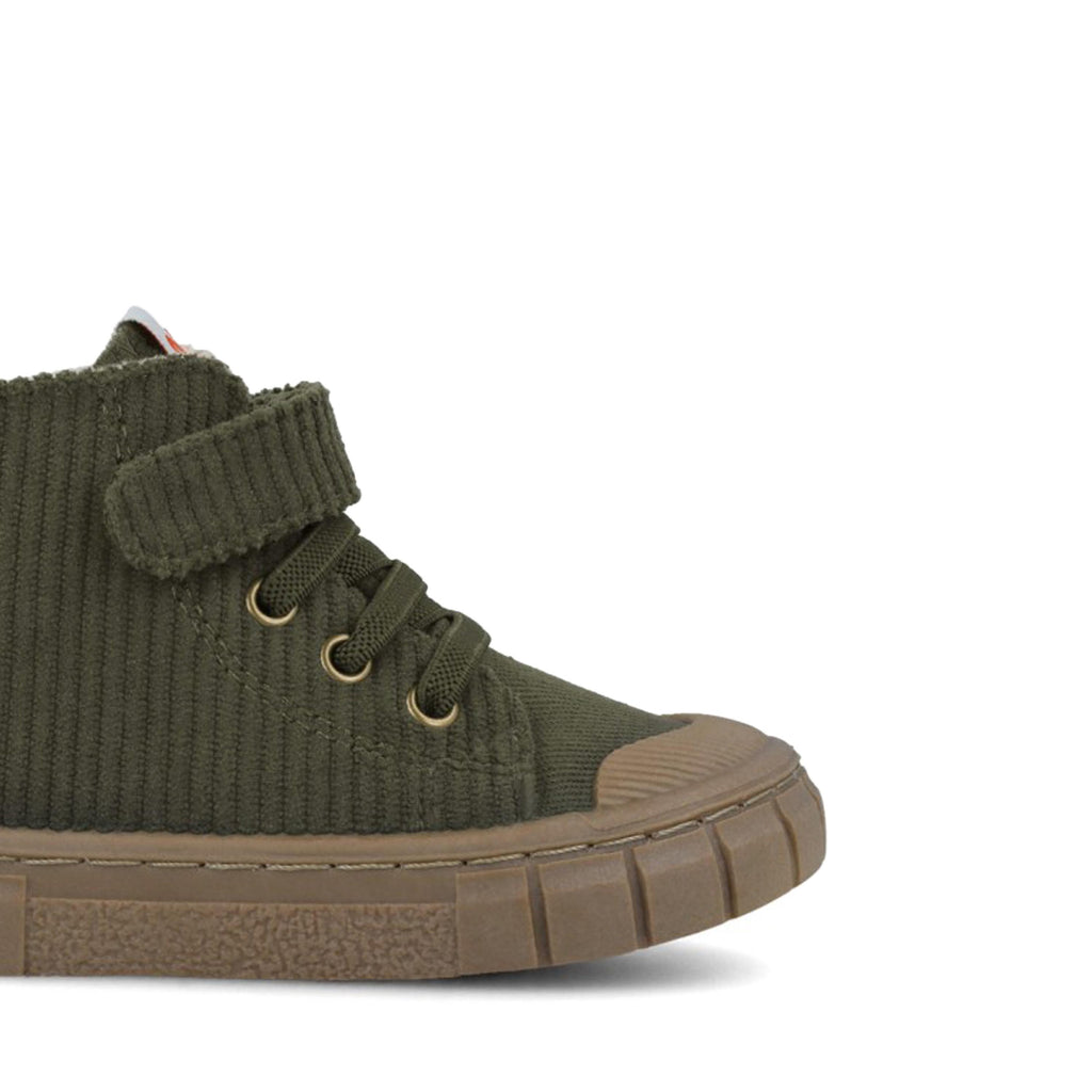 Bota barefoot kaki con cordón y velcro 251330 Garvalín