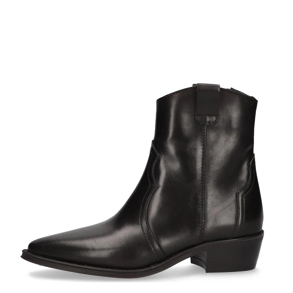 Botín cowboy de tacón negro con cremallera 2548 Alpe