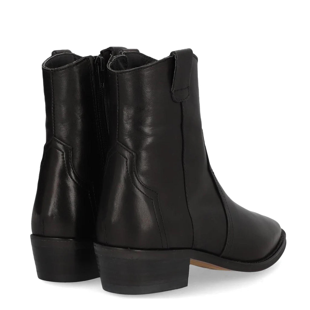 Botín cowboy de tacón negro con cremallera 2548 Alpe