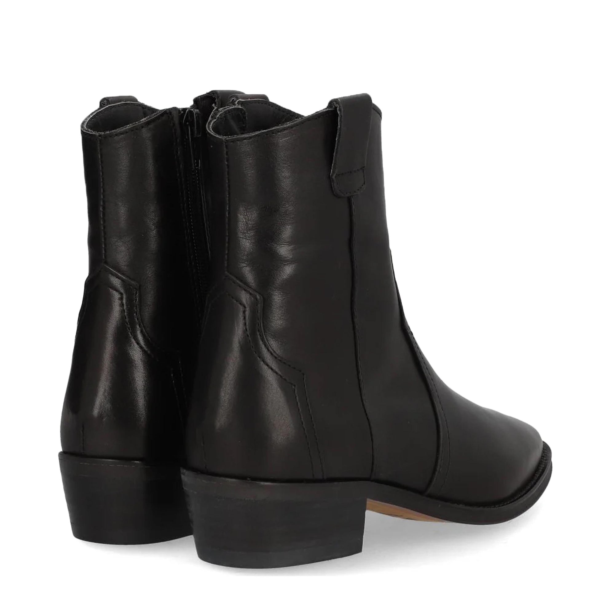 Botín cowboy de tacón negro con cremallera 2548 Alpe