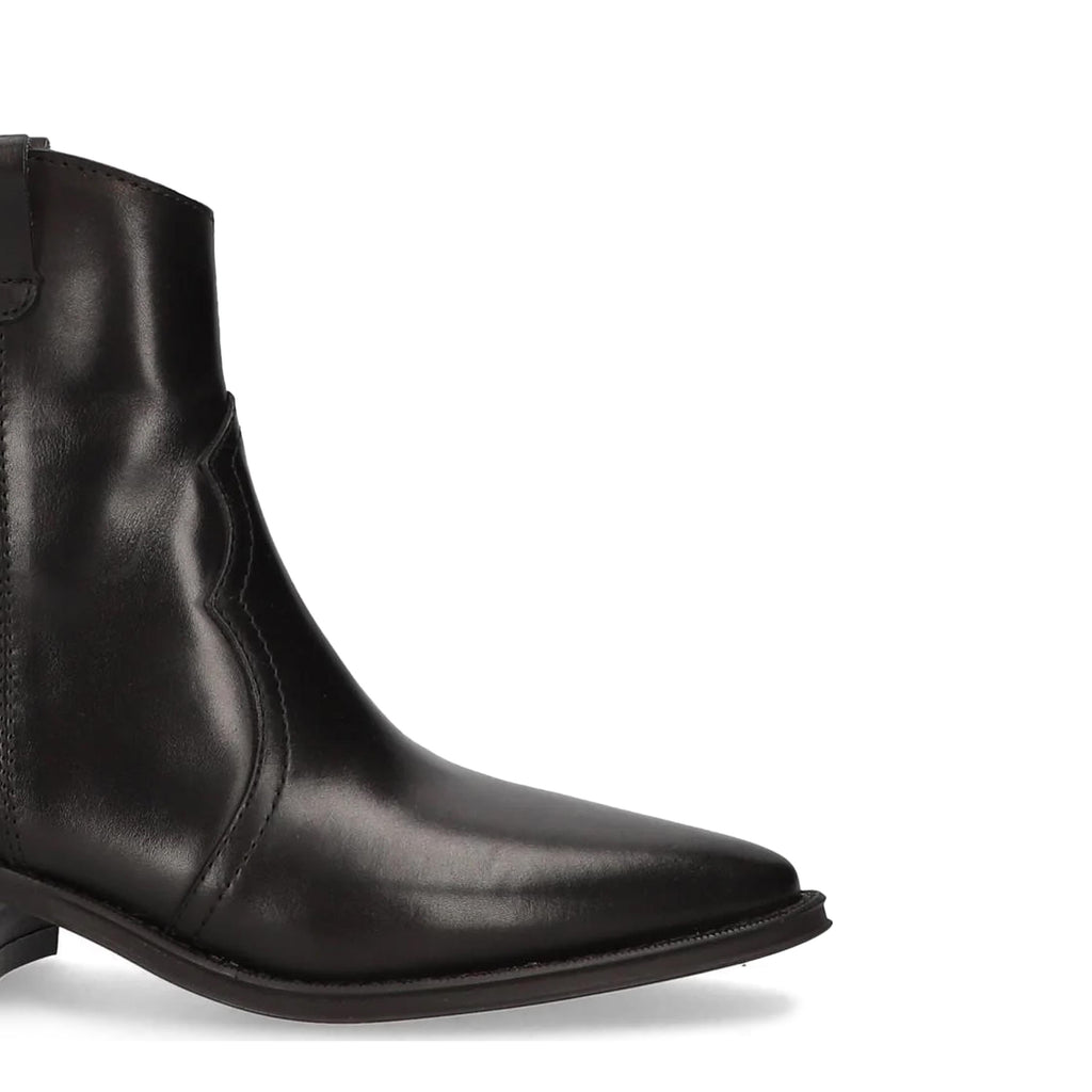 Botín cowboy de tacón negro con cremallera 2548 Alpe