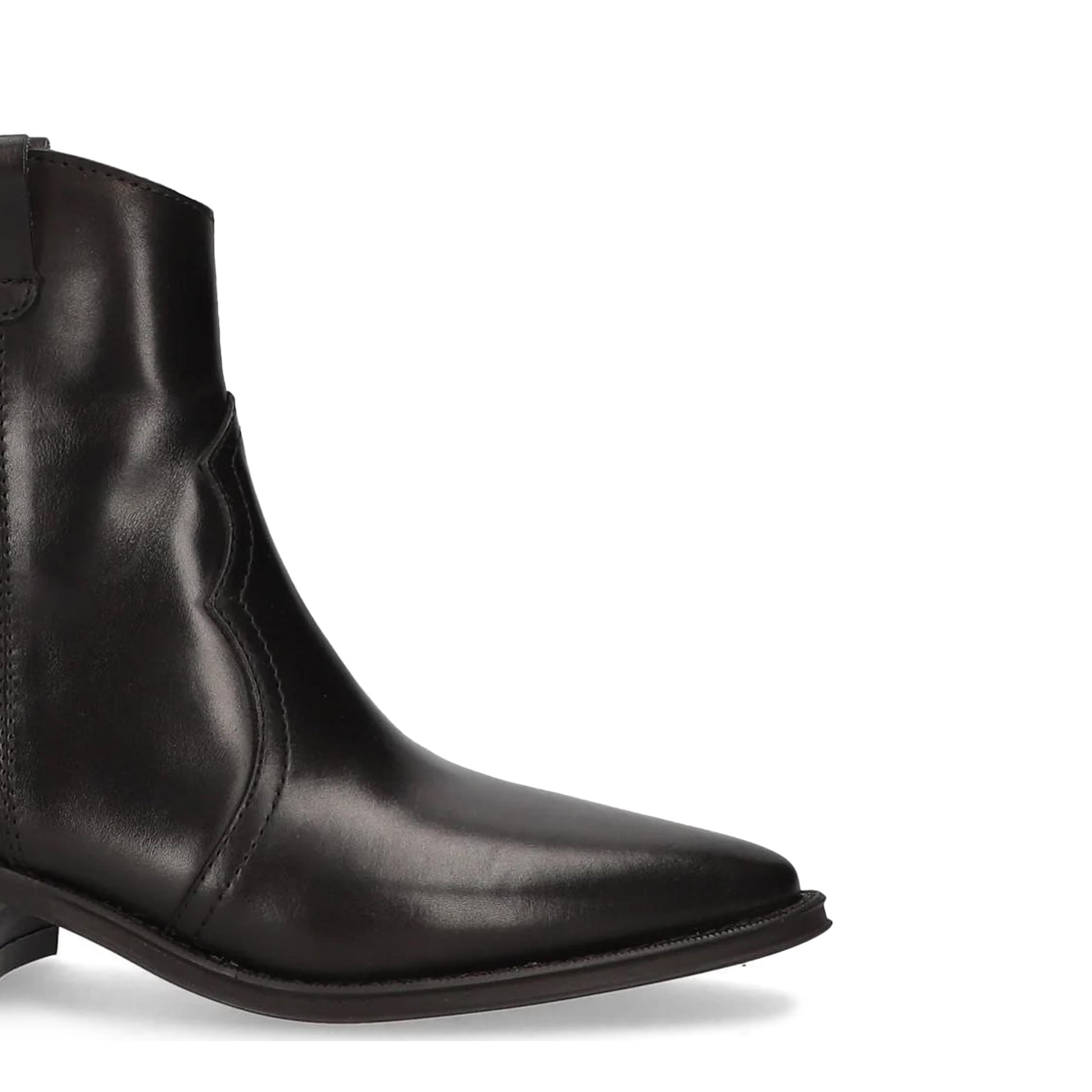 Botín cowboy de tacón negro con cremallera 2548 Alpe