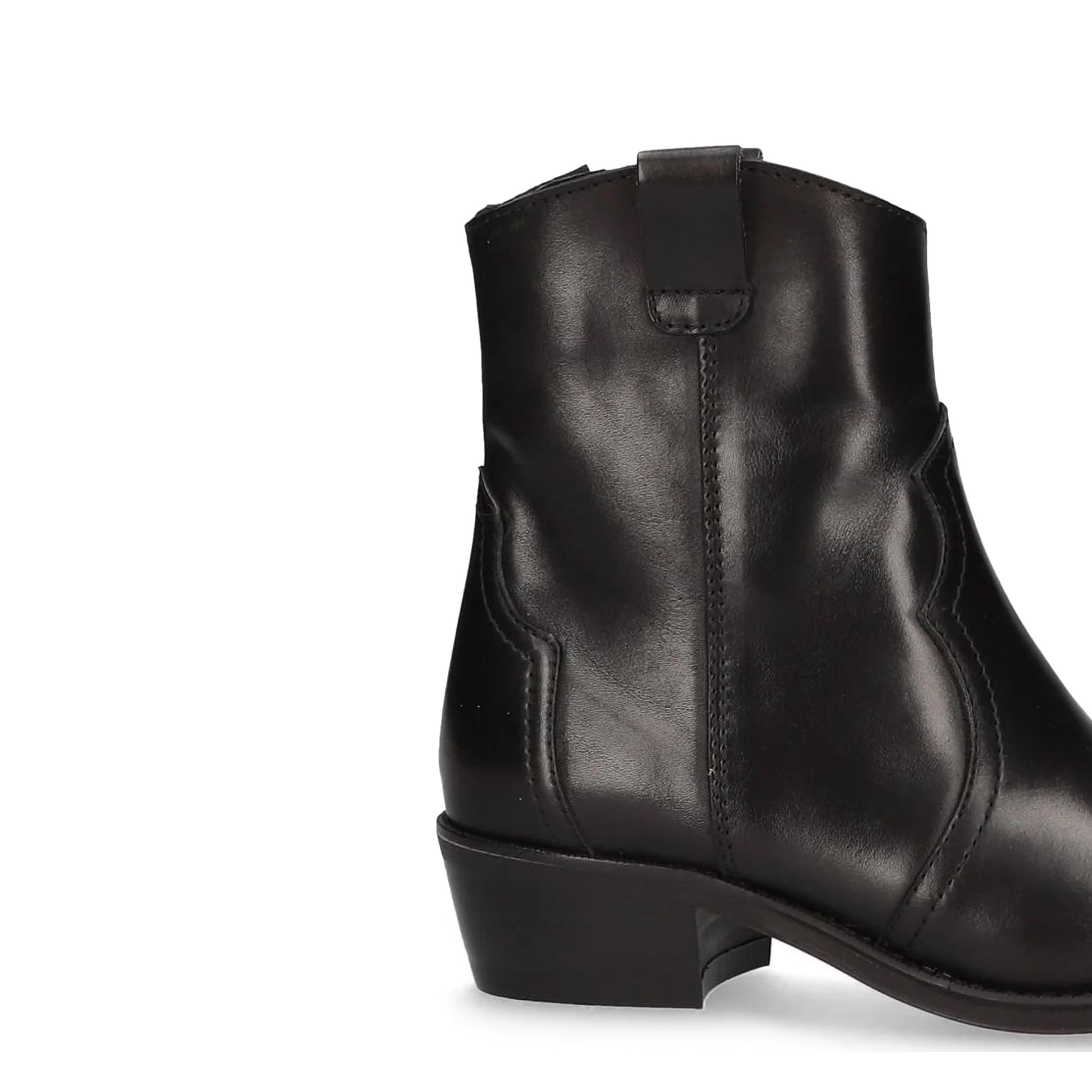 Botín cowboy de tacón negro con cremallera 2548 Alpe