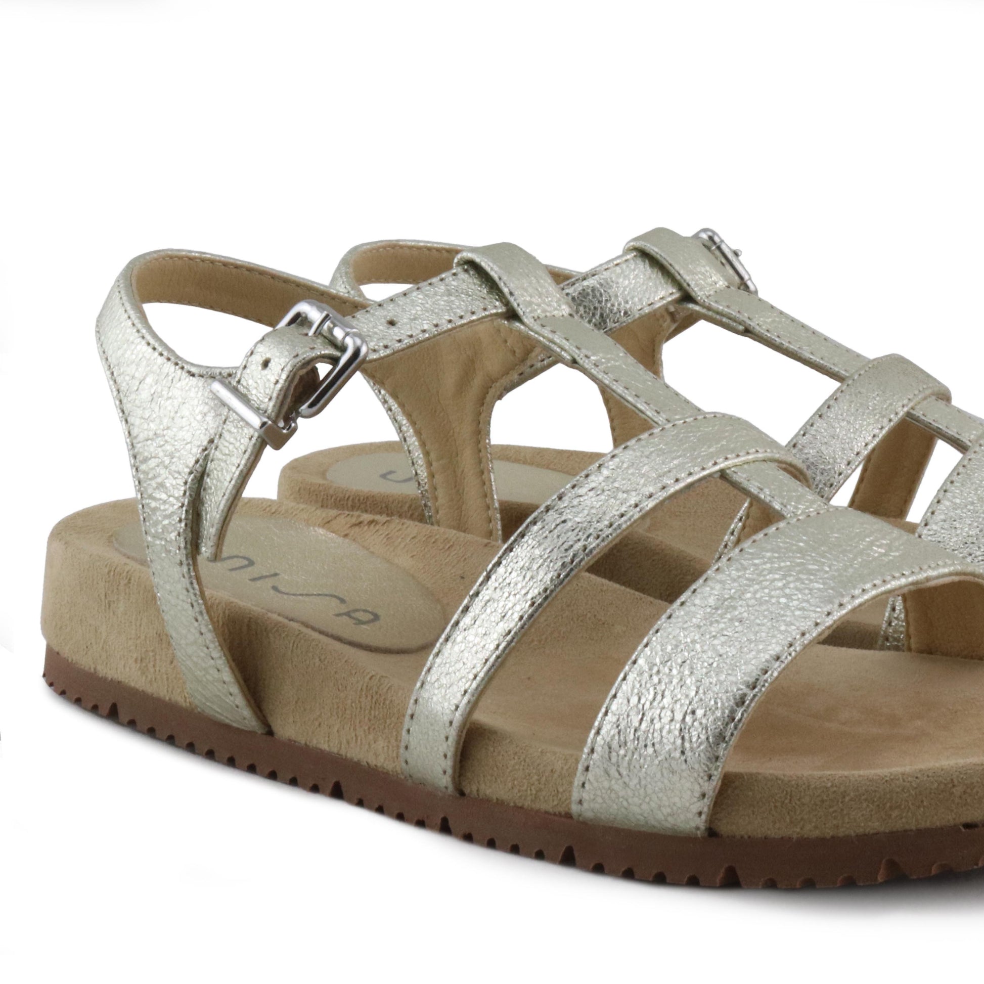 Sandalia plana platino con hebilla KORSI de Unisa - KORSI-298-5.jpg
