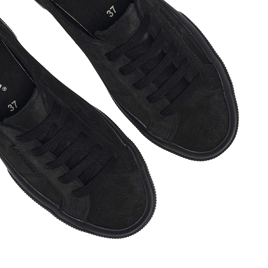 Zapatilla ante negro con cordón 2750SFO Superga