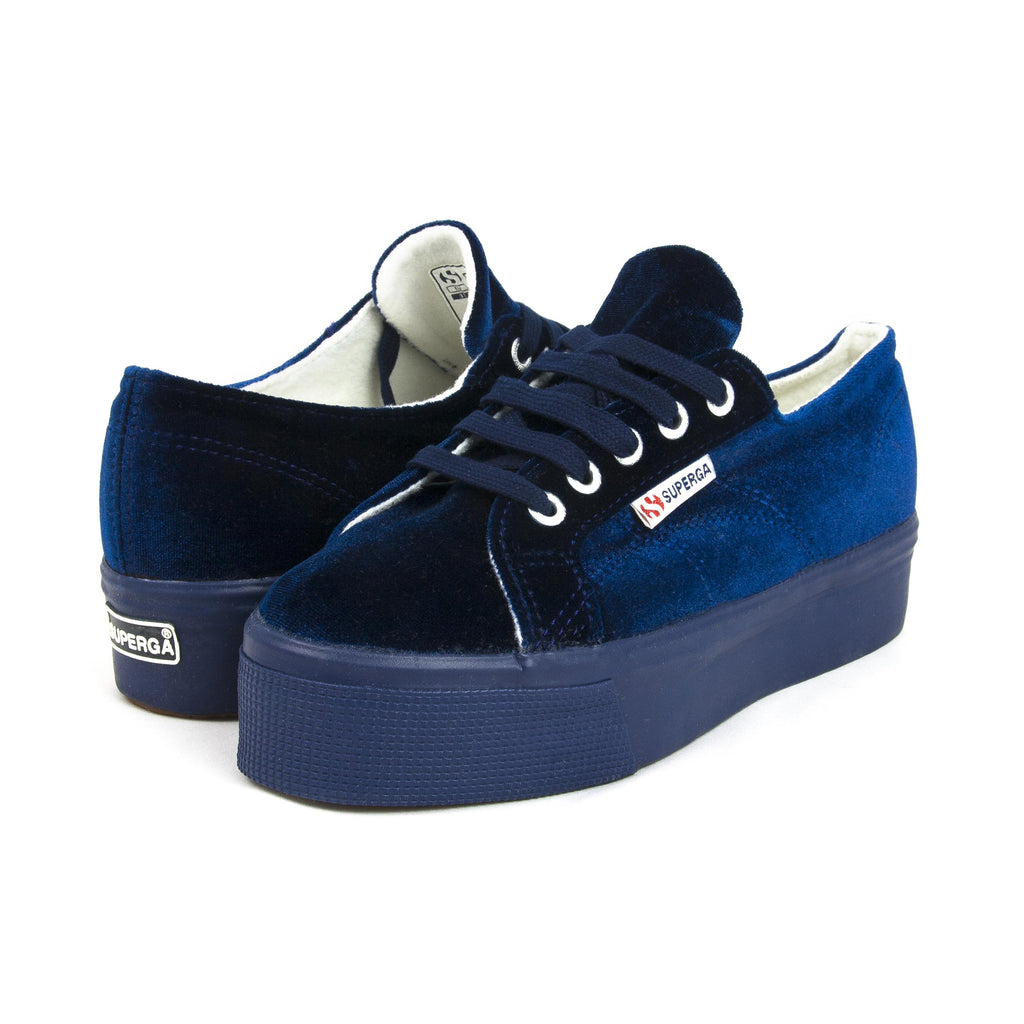 Zapatilla azul con cordón 2790VELVETW de Superga - 2790VELVETW-7-2.jpg