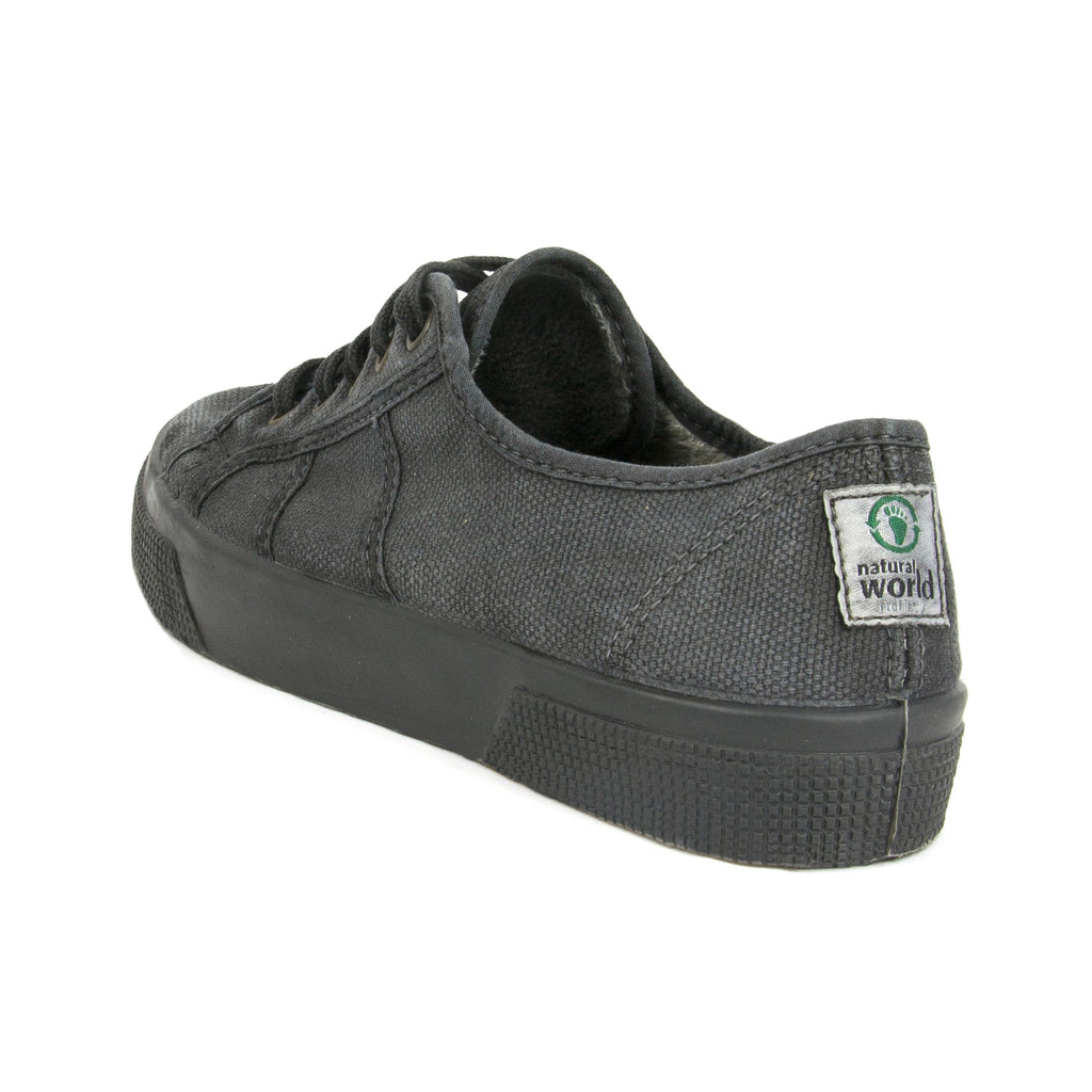 Zapatilla negro lavado con cordón 2901 Natural World - 2901-144-4.jpg