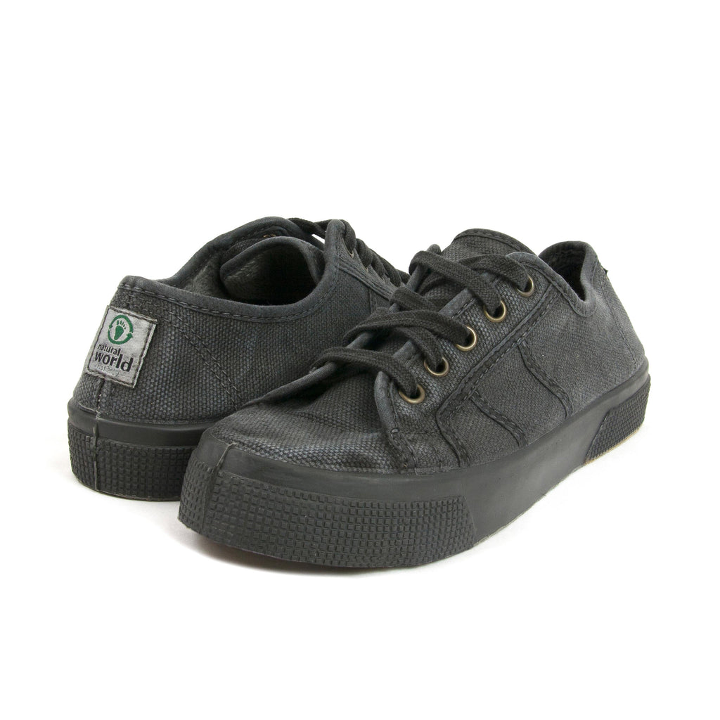 Zapatilla negro lavado con cordón 2901 Natural World - 2901-144-2.jpg
