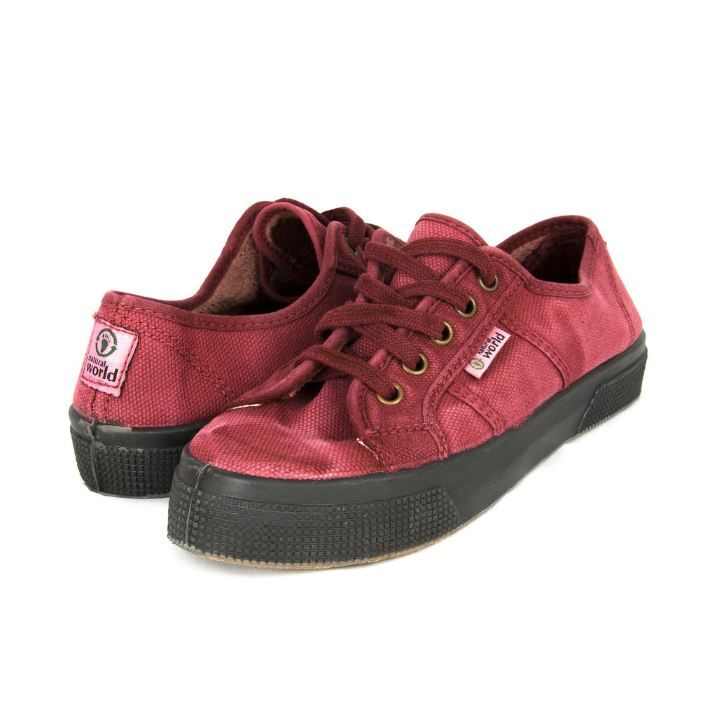 Zapatilla burdeos lavado con cordón 2901 Natural World - 2901-212-2.jpg