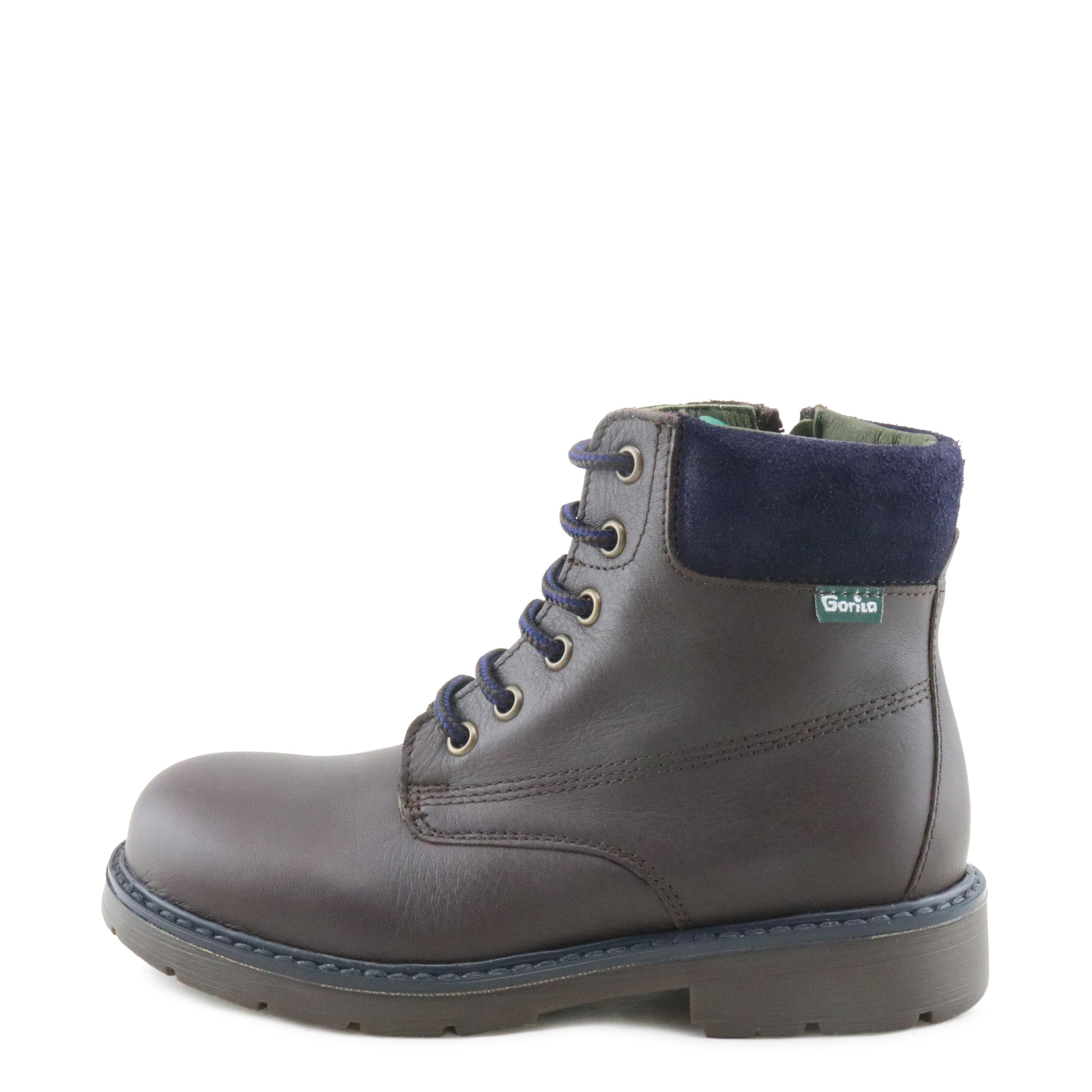 Bota marrón oscuro con cordón y cremallera 33000 Gorila - 33000-62-1.jpg