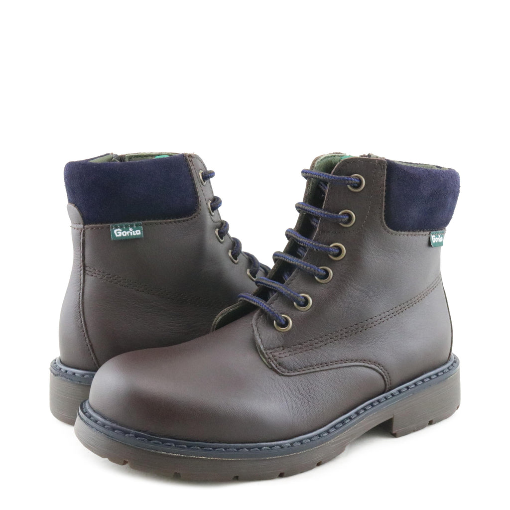 Bota marrón oscuro con cordón y cremallera 33000 Gorila - 33000-62-2.jpg