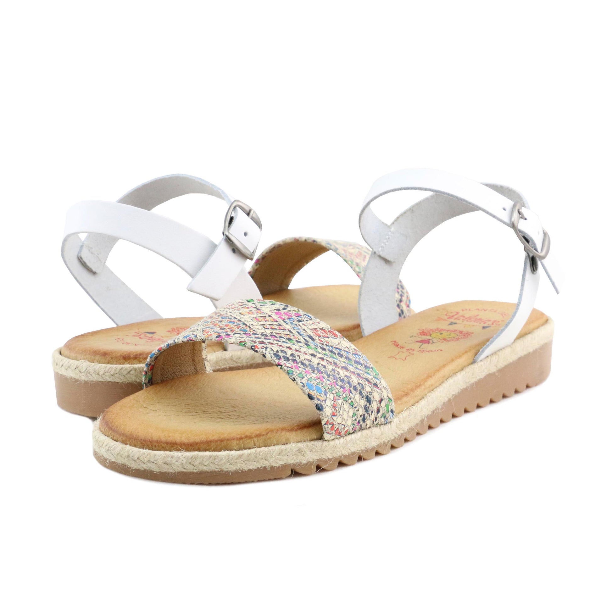 Sandalia plana blanco con hebilla 3416 de Jeromín - 3416-30-2.jpg