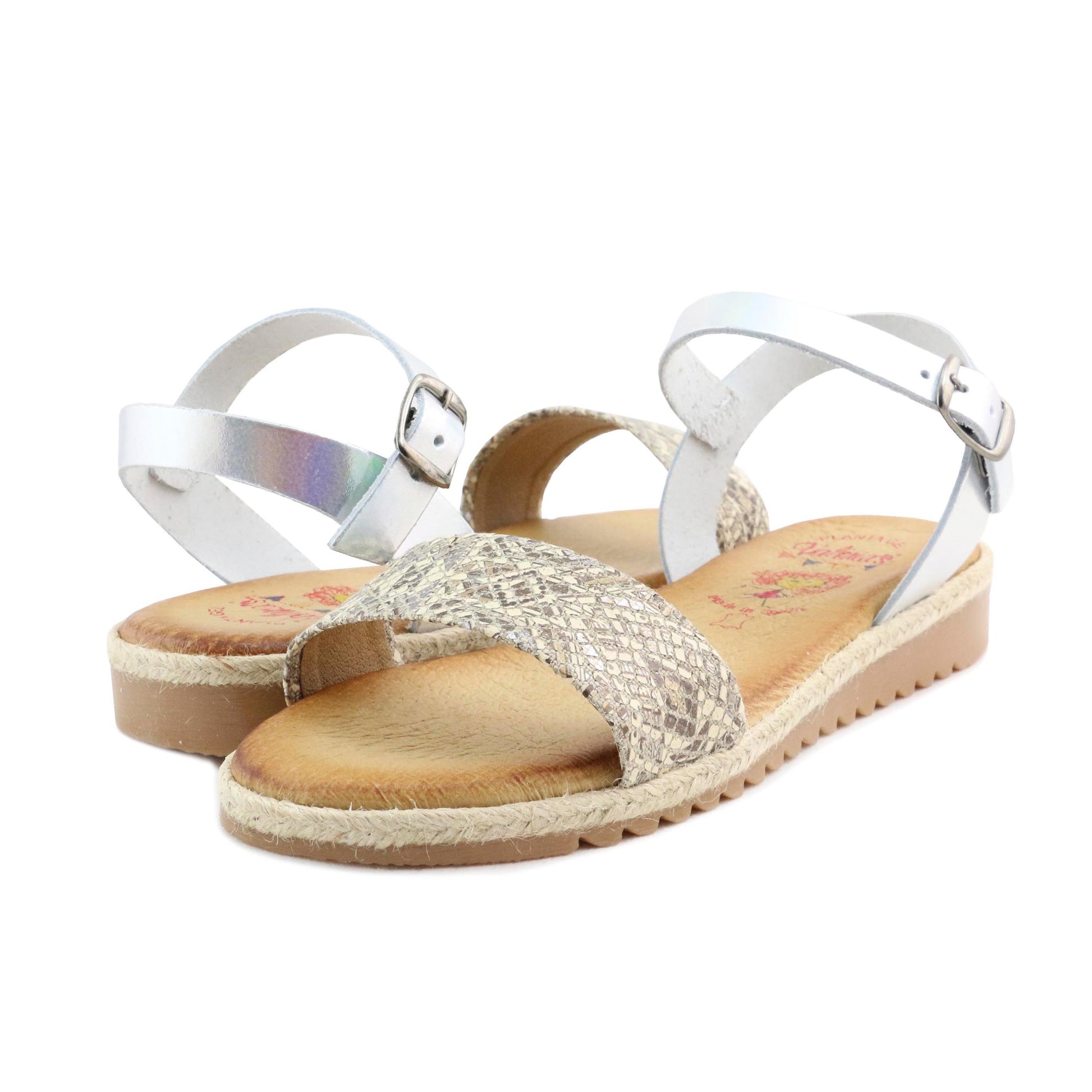 Sandalia plana plateado con hebilla 3416 de Jeromín - 3416-45-2.jpg