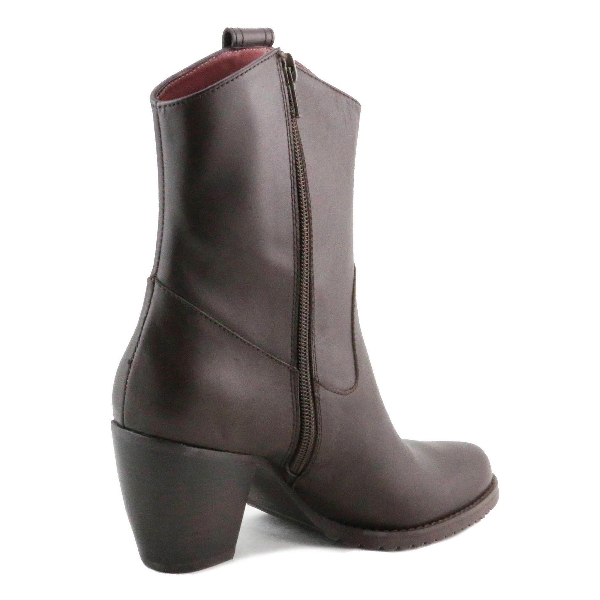 Botín con tacón marrón con cremallera 1452 de Joni - 1452-12-3.jpg