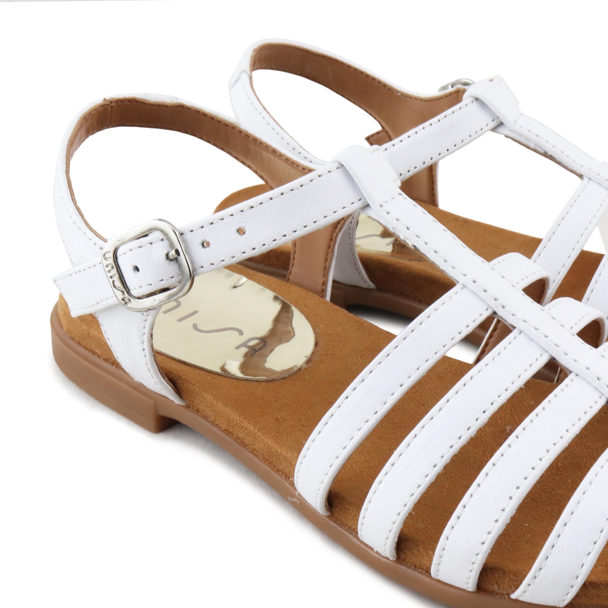 Sandalia plana blanco con hebilla LOKE de Unisa - LOKE-30-5.jpg