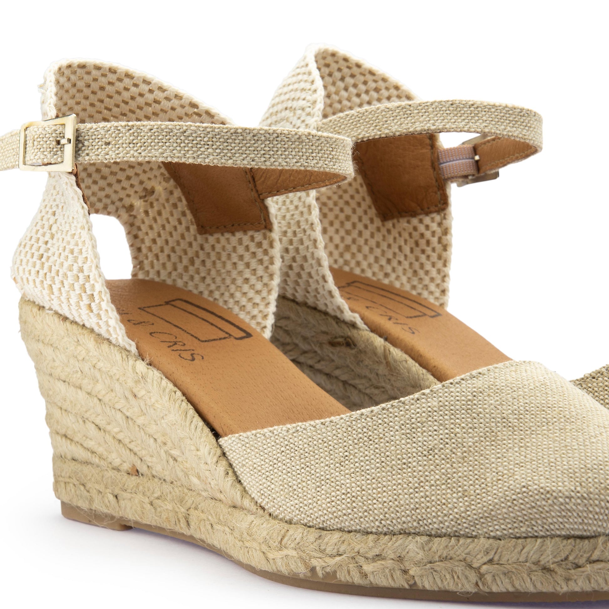 Cuña cerrada lino beige de hebilla 52SIMPLE Pepa&Cris - 52SIMPLE-104-5.jpg