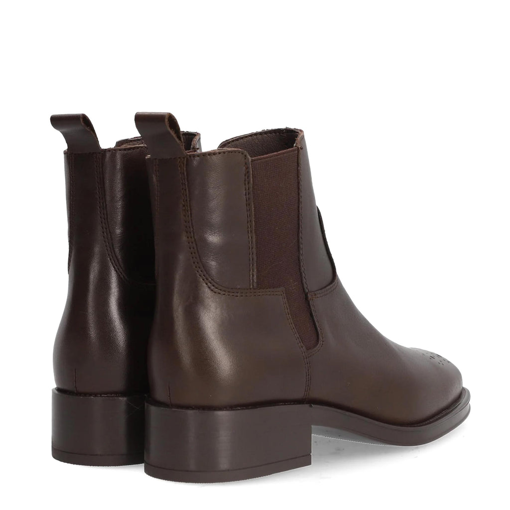 Botín de piel marrón oscuro con cremallera 5359 Alpe