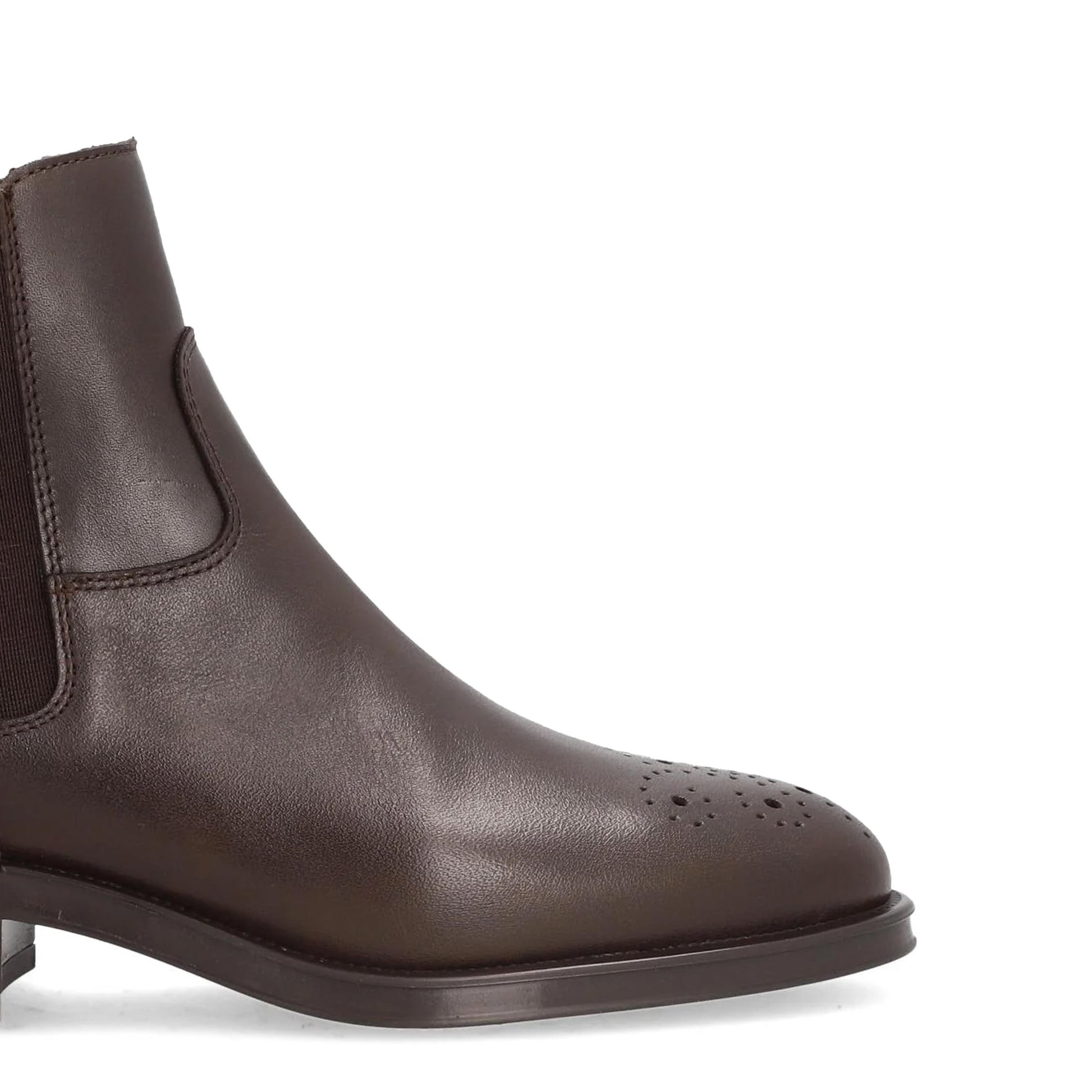 Botín de piel marrón oscuro con cremallera 5359 Alpe