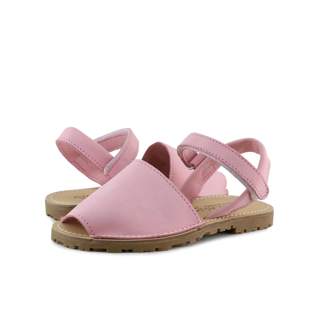 Menorquina plana nobuk rosa con velcro 551 de Jeromín - 551-265-2.jpg