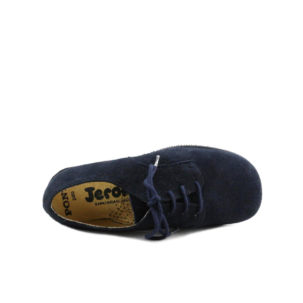 Blucher liso elegante ante azul con cordón 9866 Jeromín - 9866-27-5.jpg