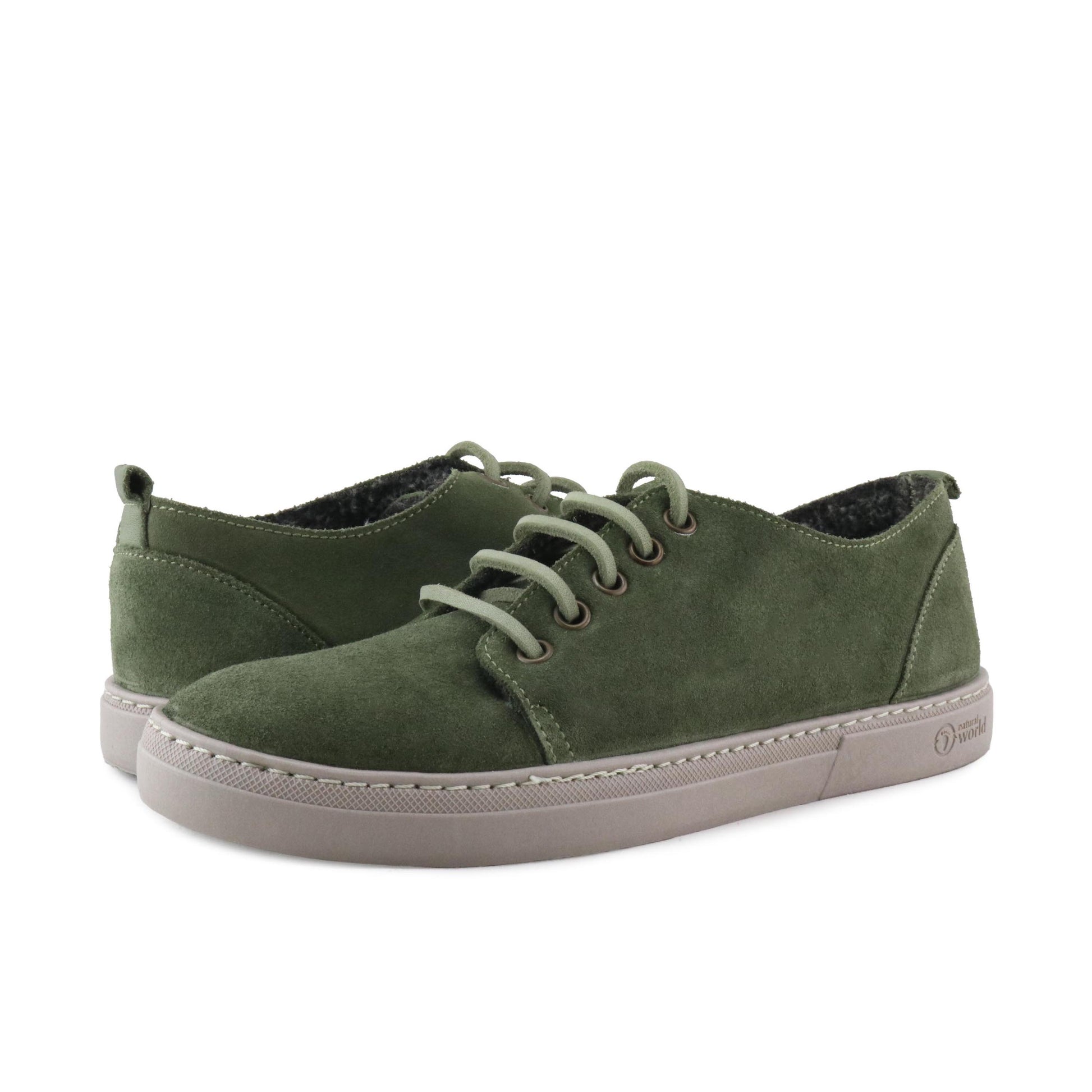 Zapatilla kaki lavado con cordón 6204 Natural World - 6204-187-2.jpg