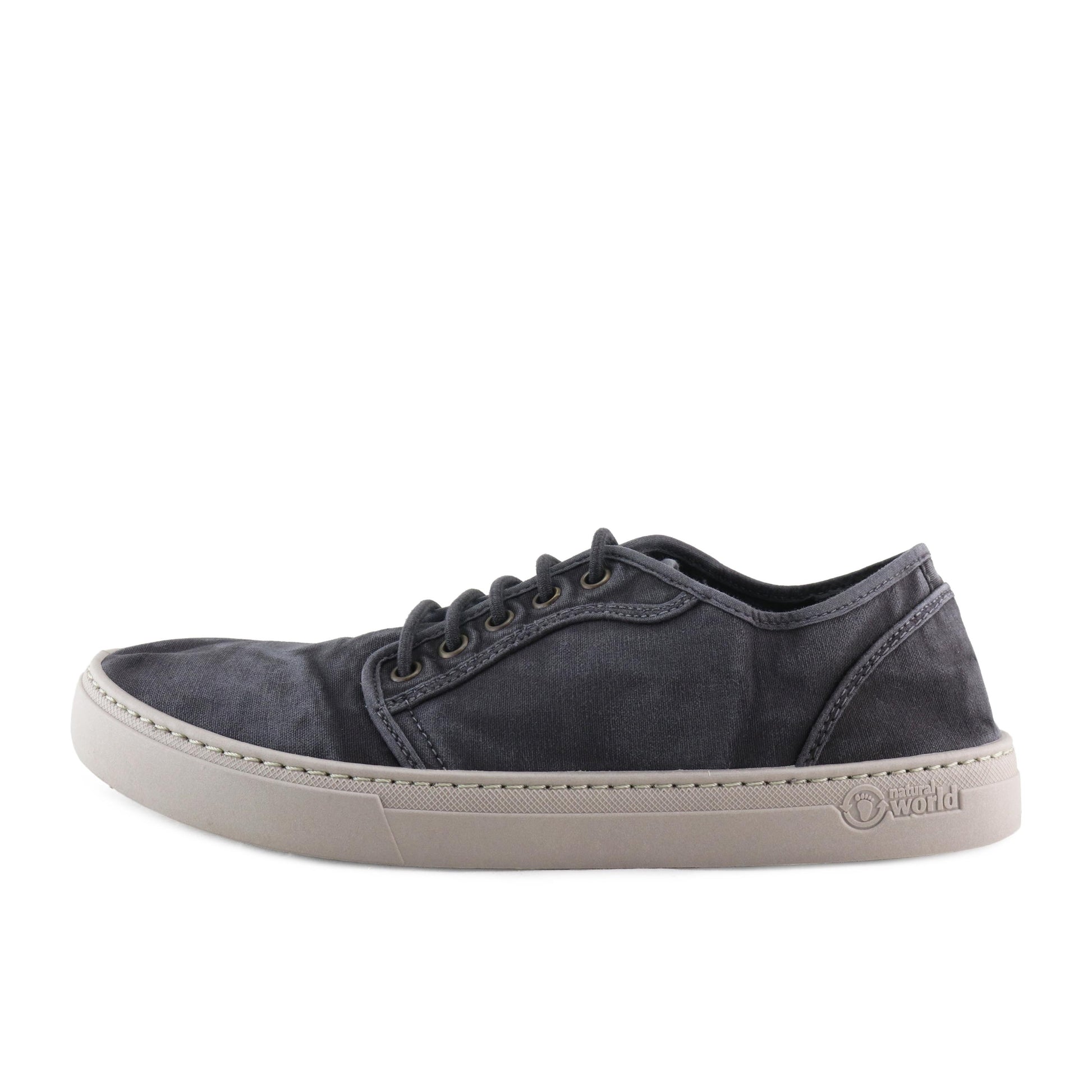 Zapatilla negro lavado con cordón 6602 Natural World - 6602-144-1.jpg