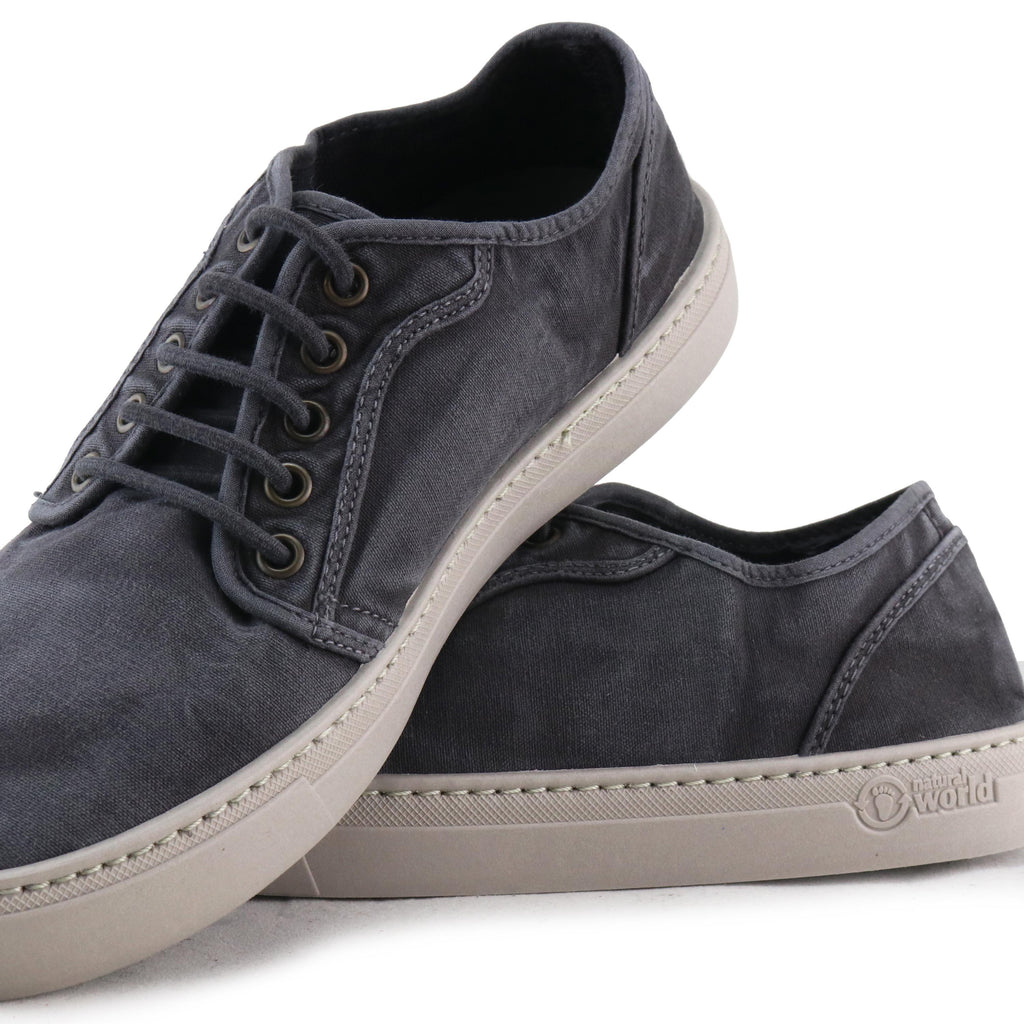 Zapatilla negro lavado con cordón 6602 Natural World - 6602-144-6.jpg