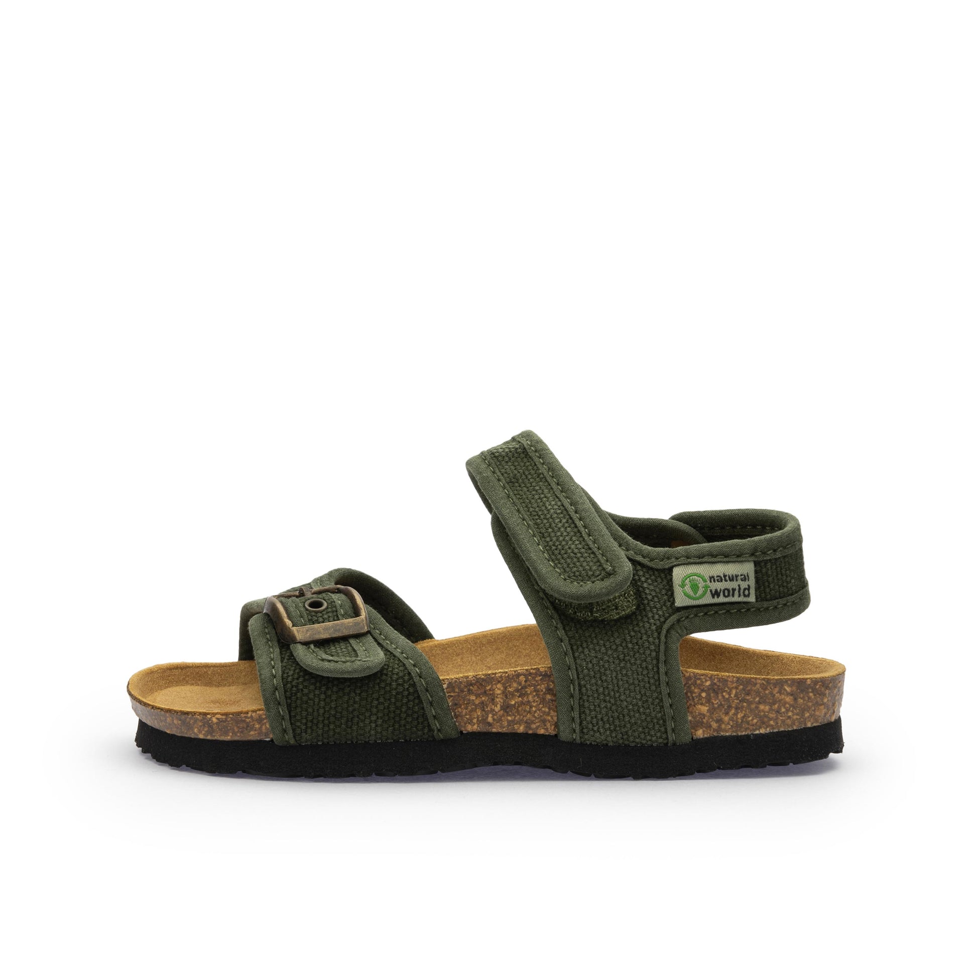 Sandalia plana kaki lavado con velcro 7081 Natural World - 7081-187-1.jpg