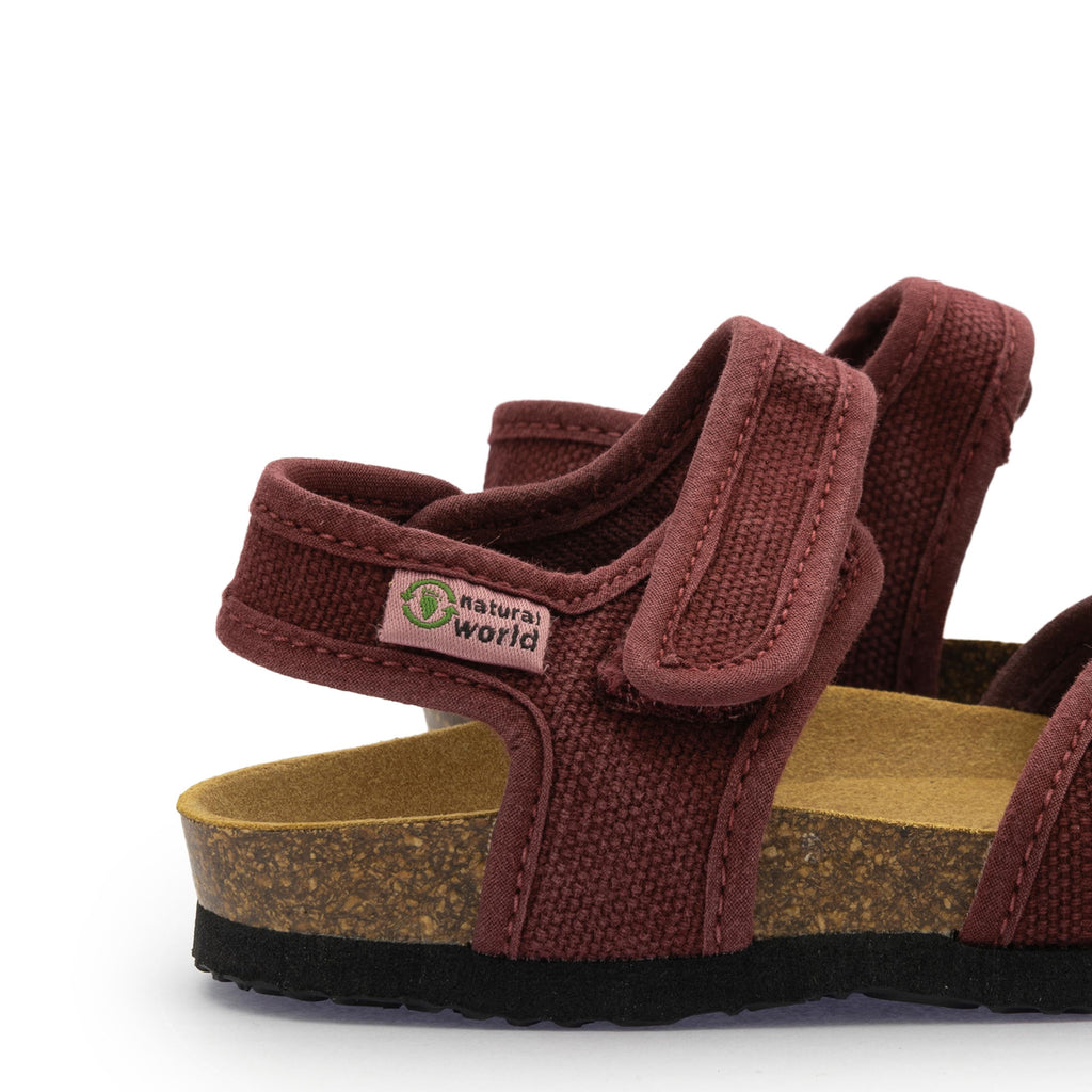 Sandalia plana burdeos lavado con velcro 7081 Natural World - 7081-212-5.jpg
