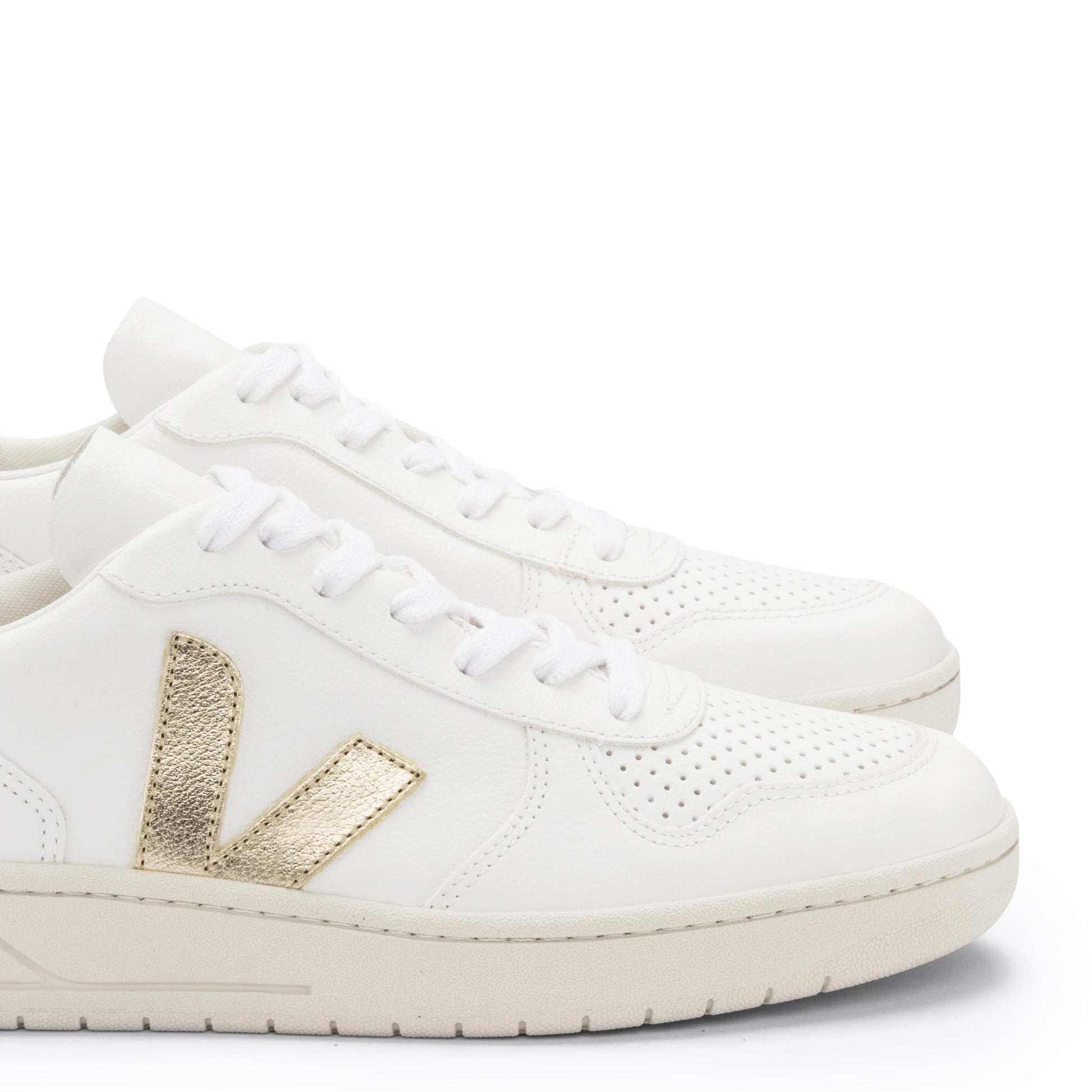 Deportiva blanco/oro con cordón V10 de Veja - V10-391-6.jpg